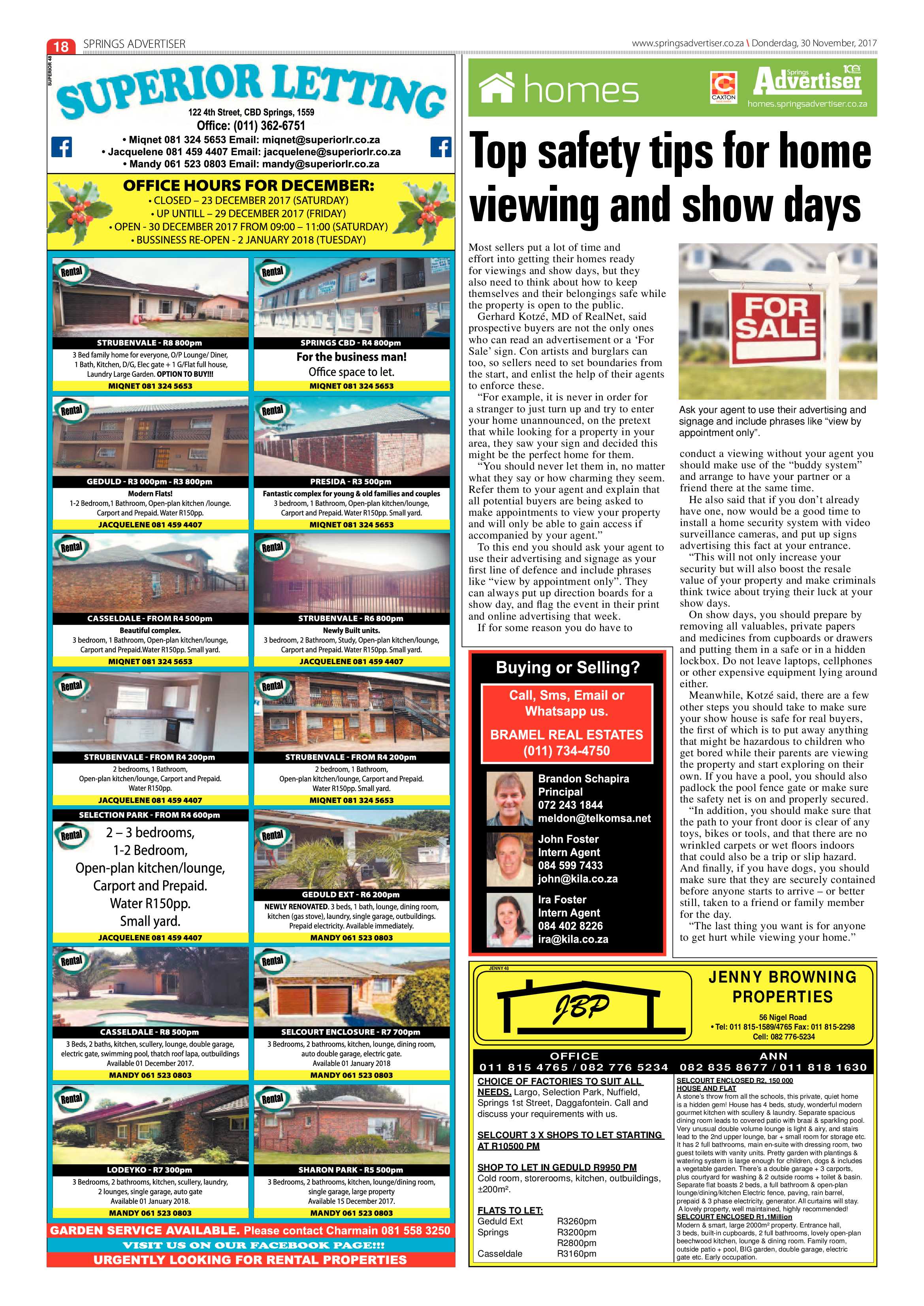 Springs Advertiser 30 November 2017 page 18