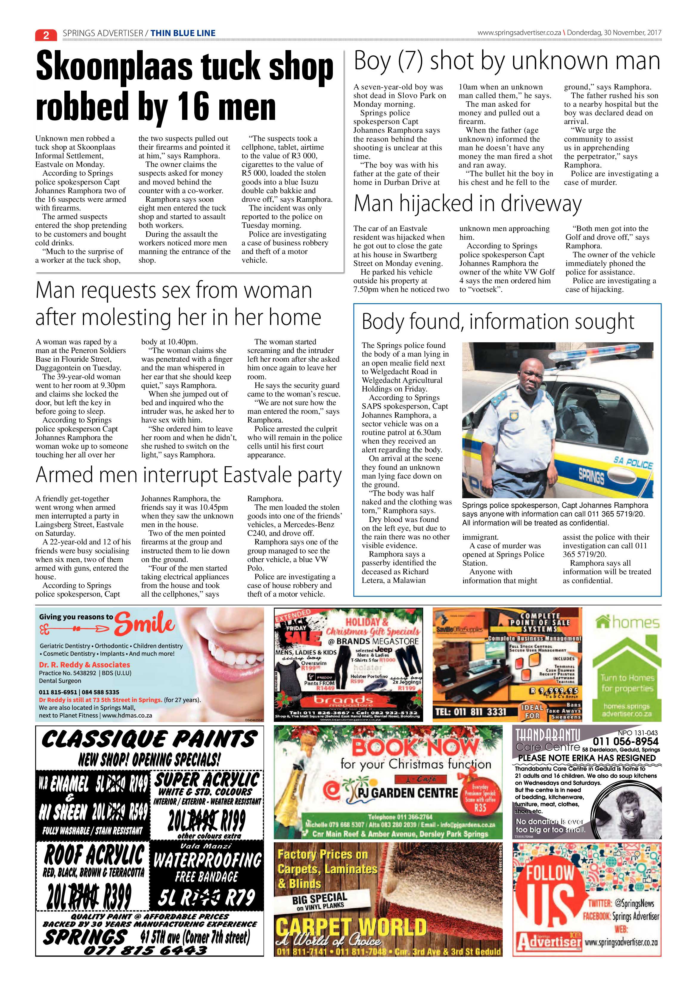 Springs Advertiser 30 November 2017 page 2