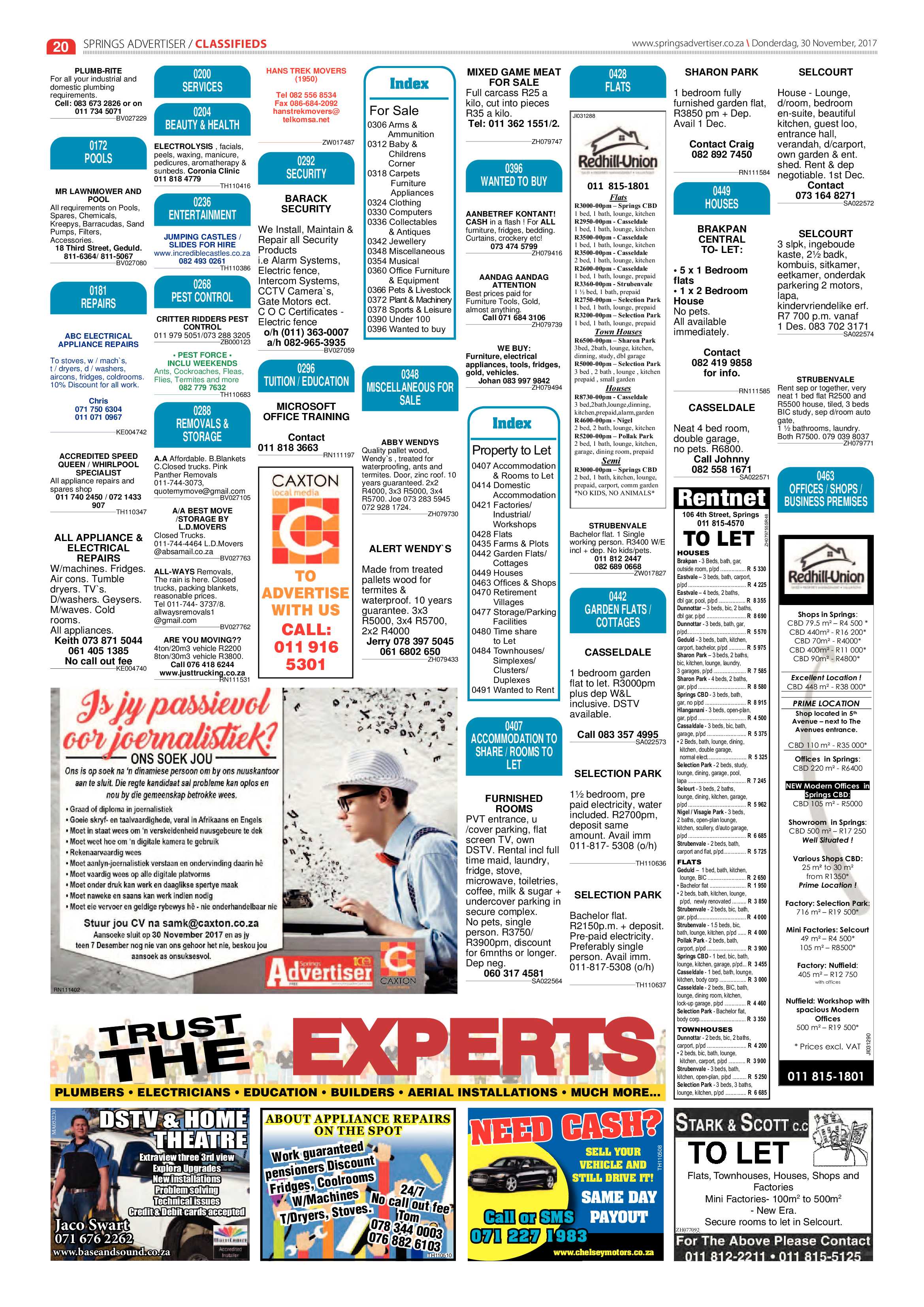 Springs Advertiser 30 November 2017 page 20