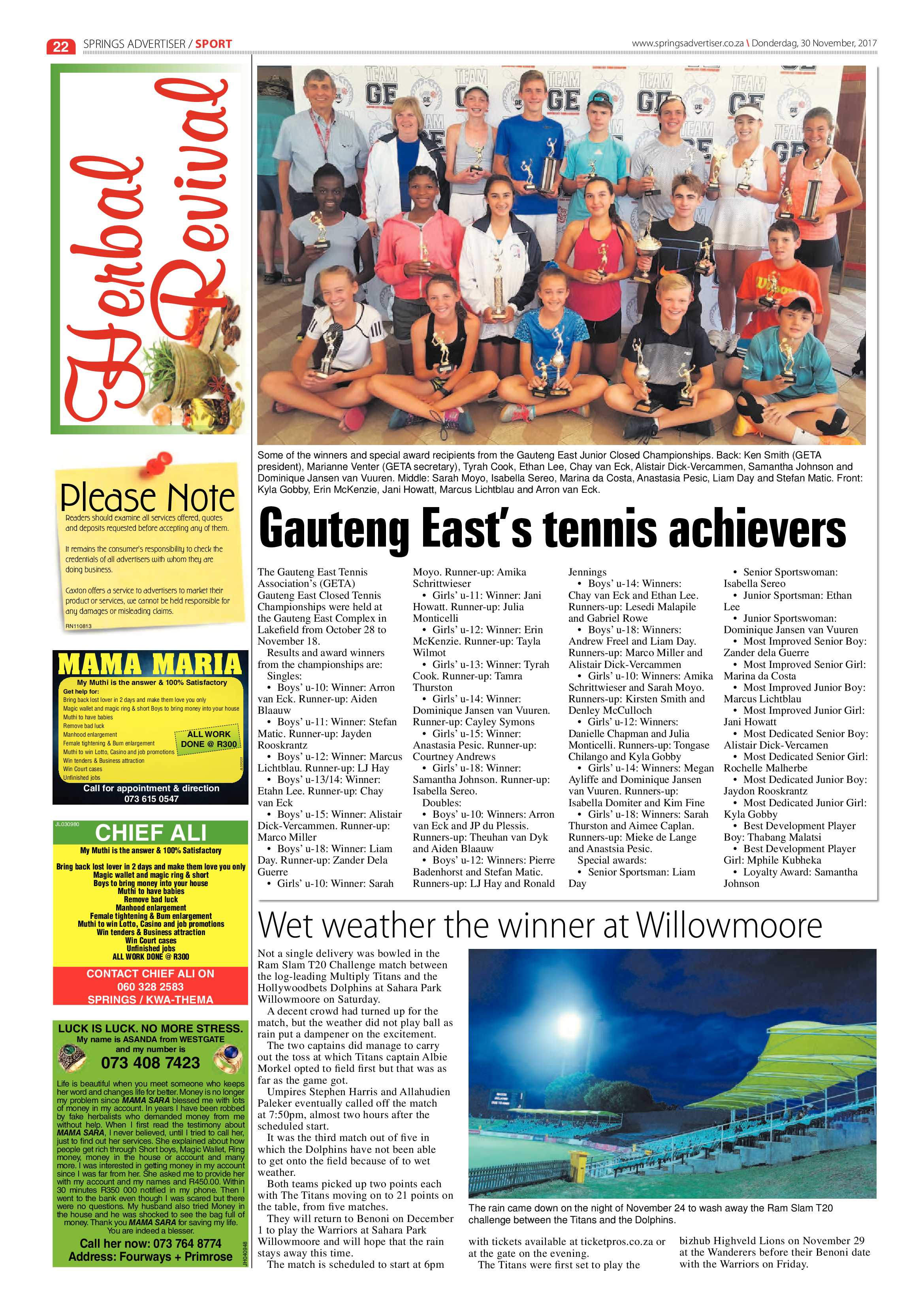 Springs Advertiser 30 November 2017 page 22