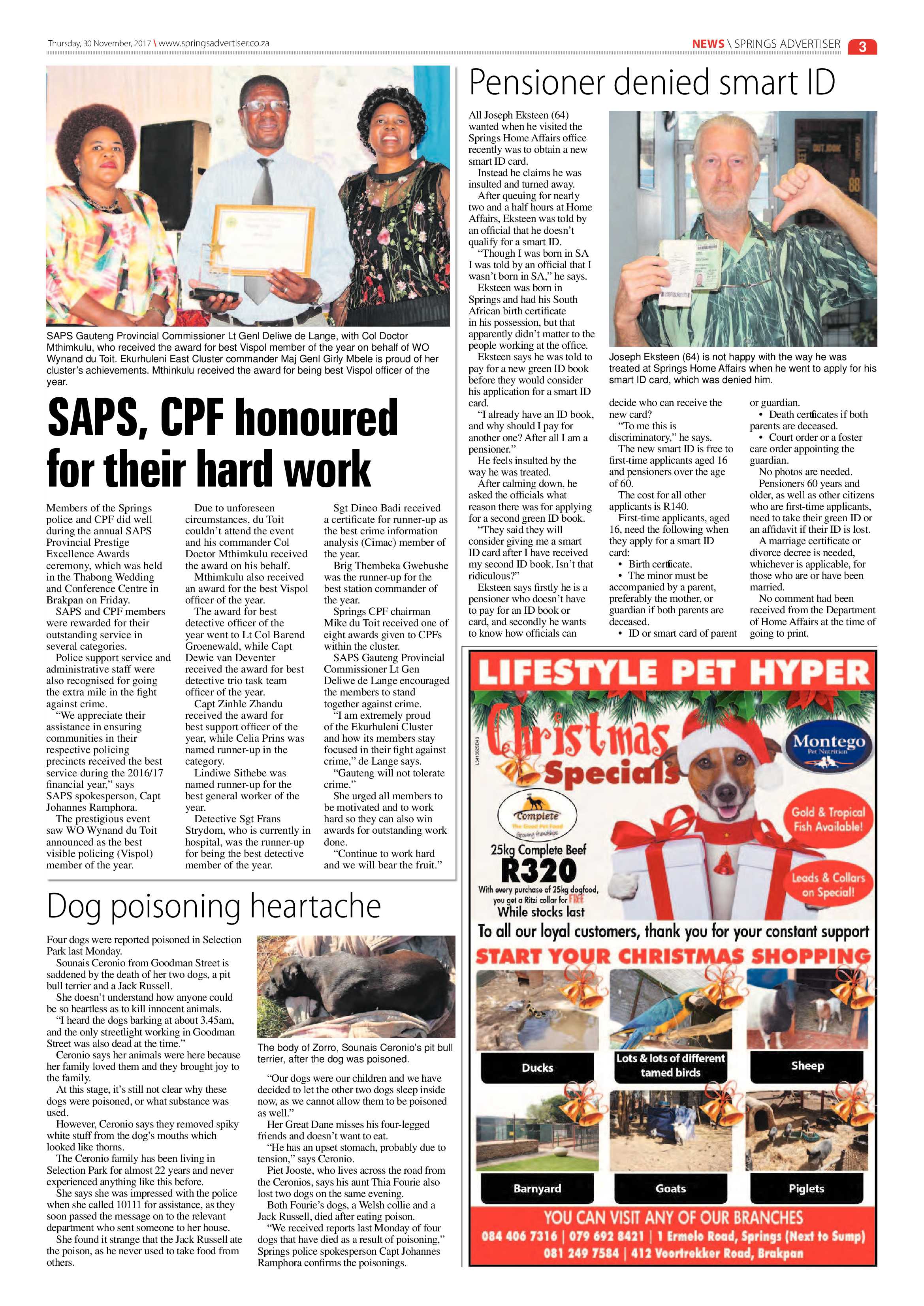 Springs Advertiser 30 November 2017 page 3
