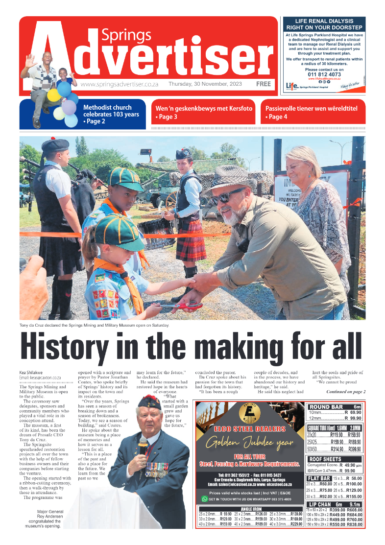 Springs Advertiser 30 November 2023 page 1