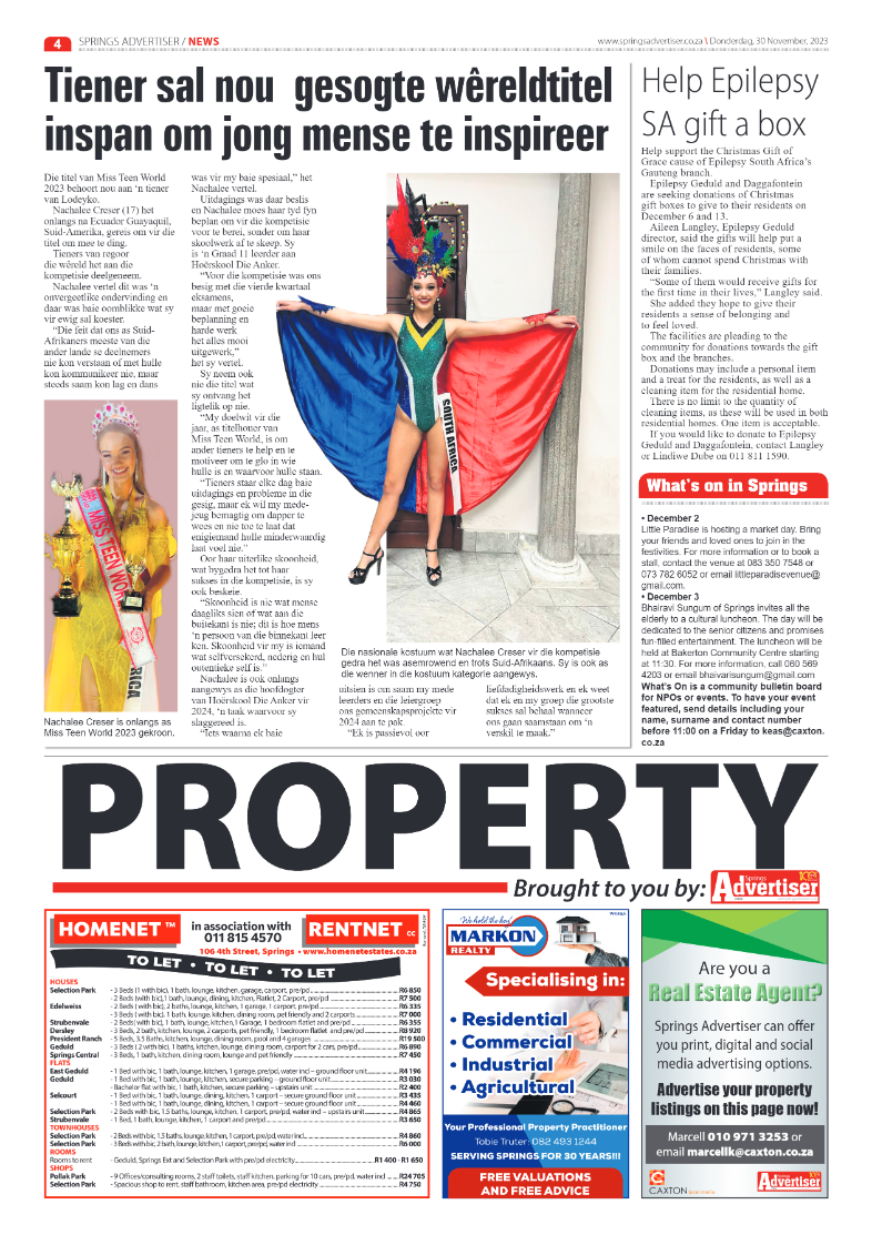 Springs Advertiser 30 November 2023 page 4