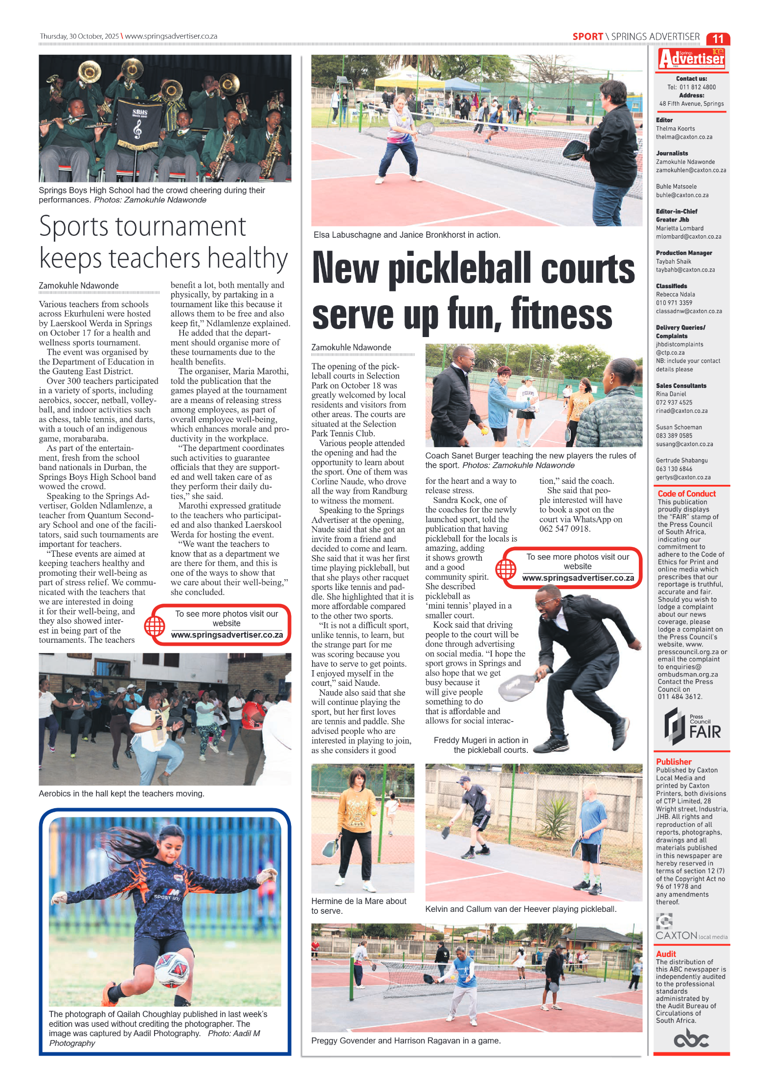 Springs Advertiser 30 October 2025 page 11