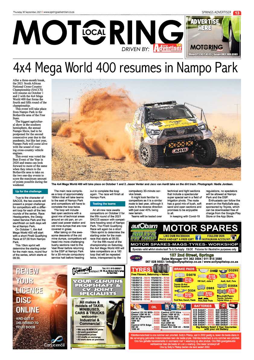 Springs Advertiser 30 September 2021 page 13