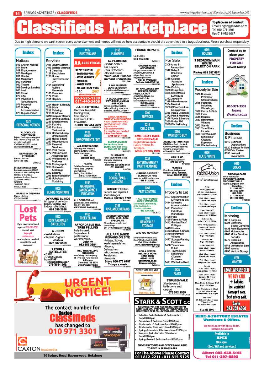 Springs Advertiser 30 September 2021 page 14