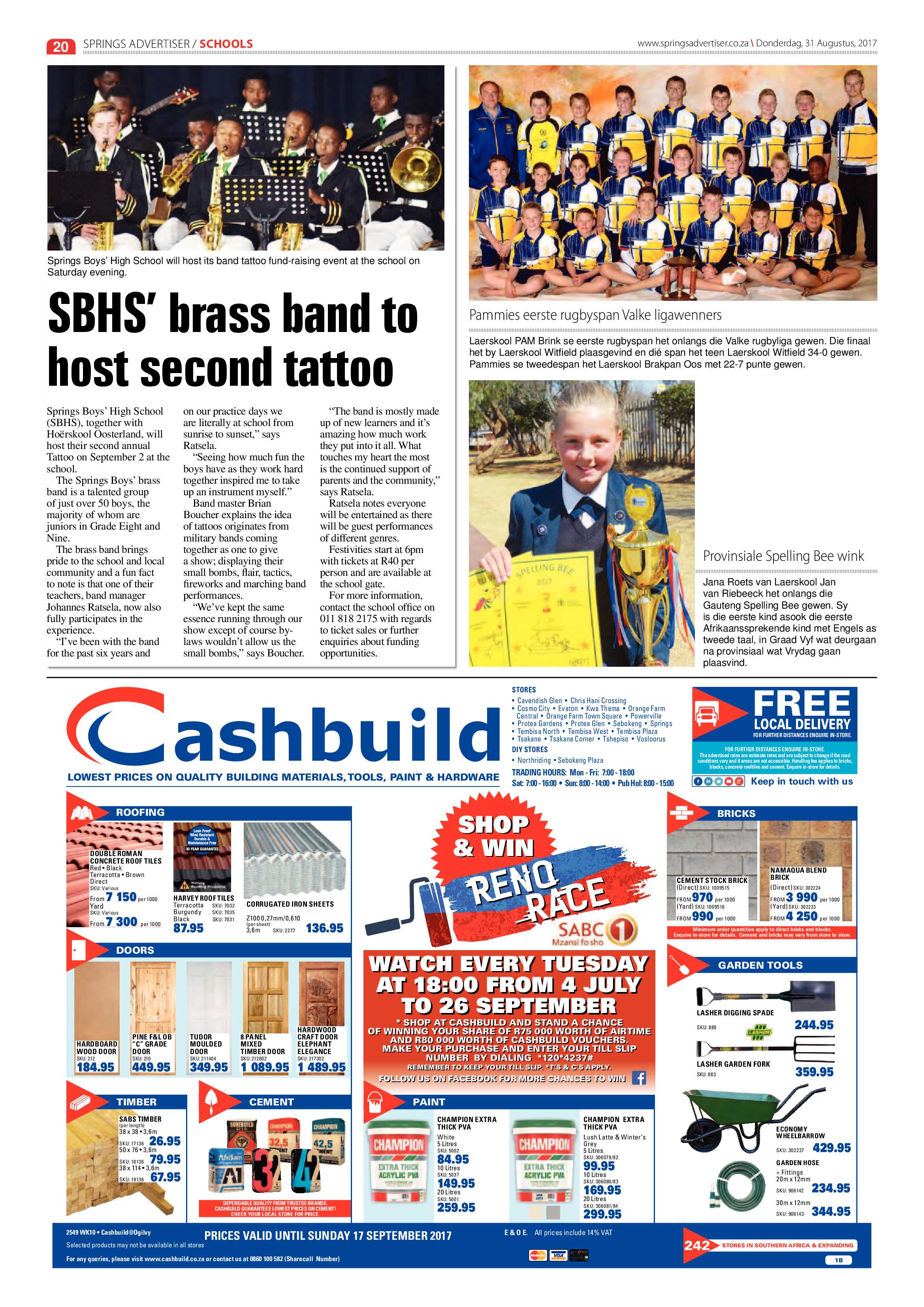 Springs Advertiser 31 August 2017 page 20