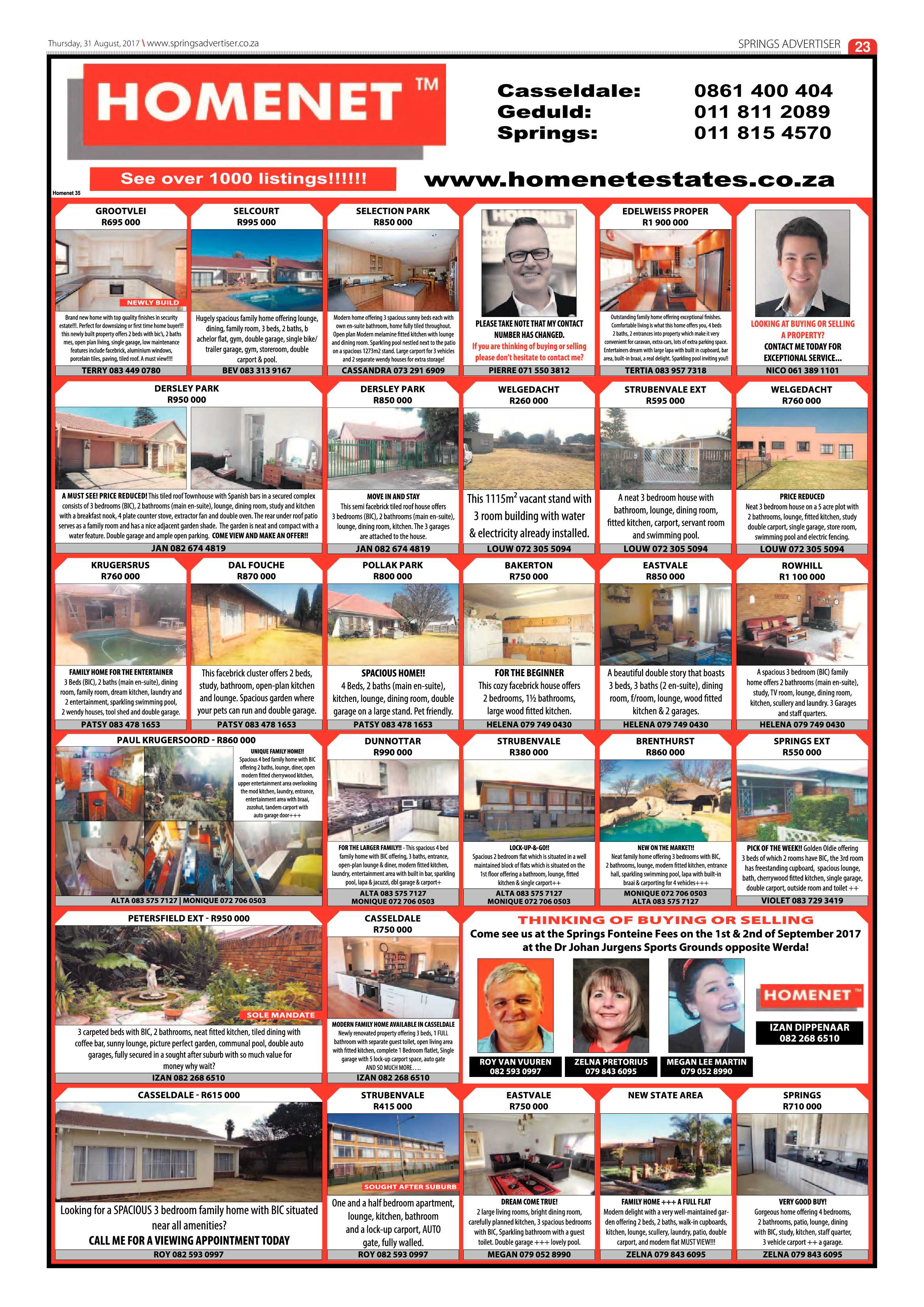 Springs Advertiser 31 August 2017 page 23