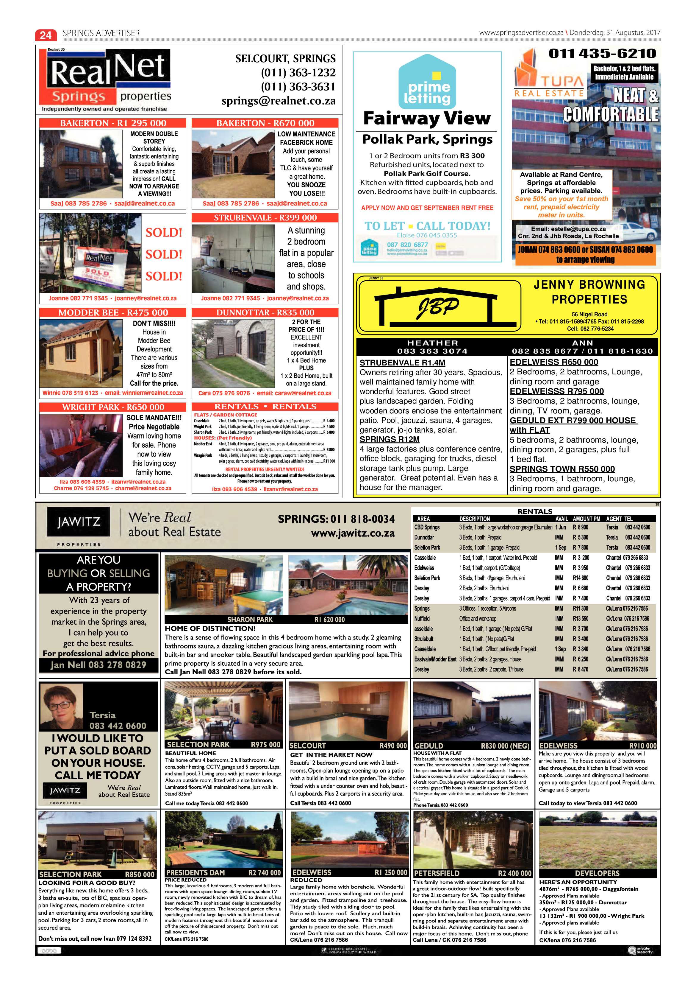 Springs Advertiser 31 August 2017 page 24