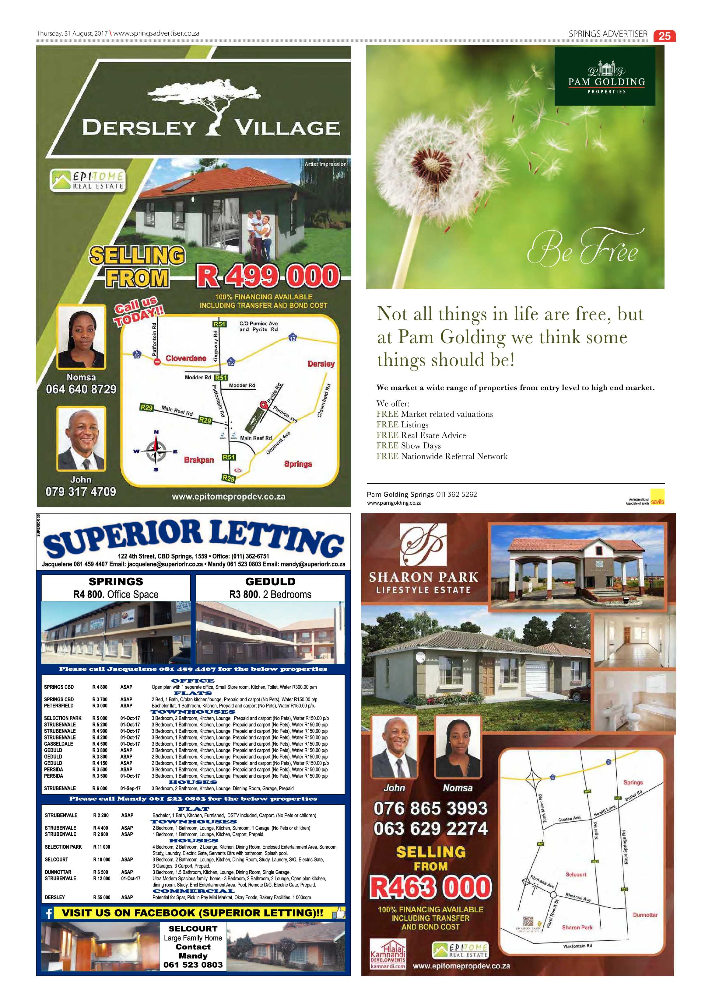 Springs Advertiser 31 August 2017 page 25