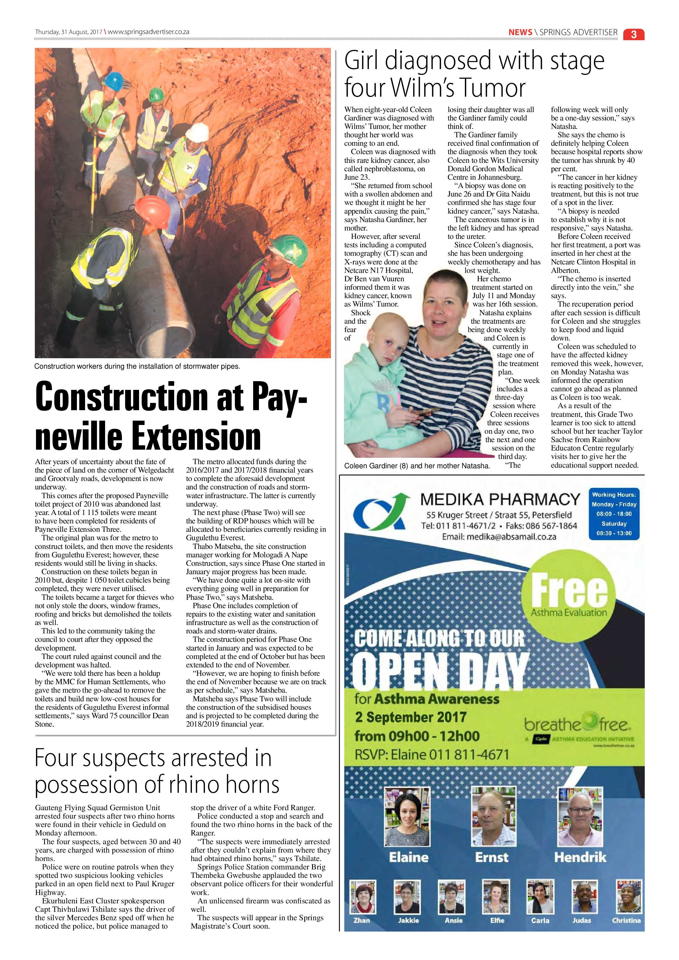 Springs Advertiser 31 August 2017 page 3