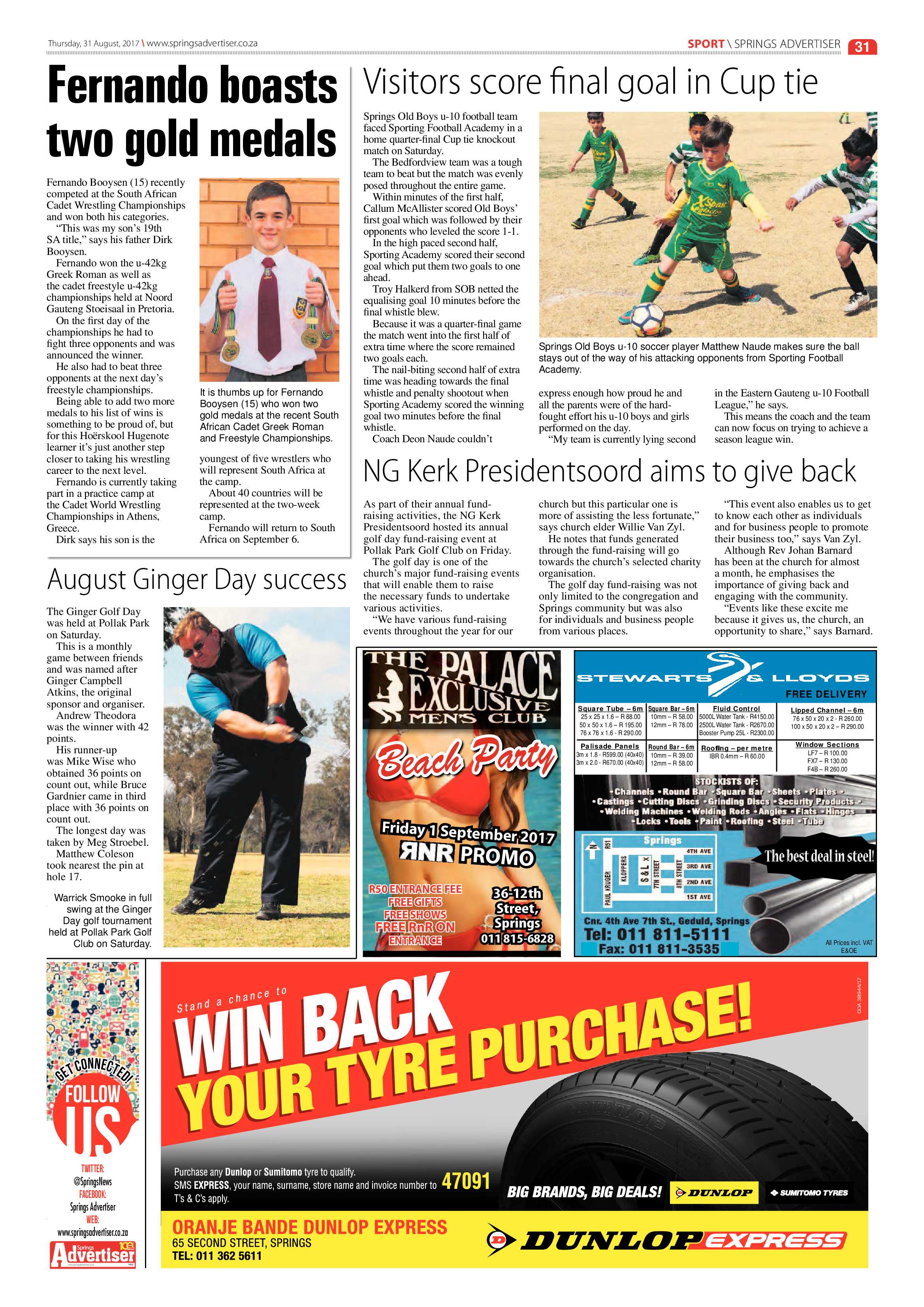 Springs Advertiser 31 August 2017 page 31