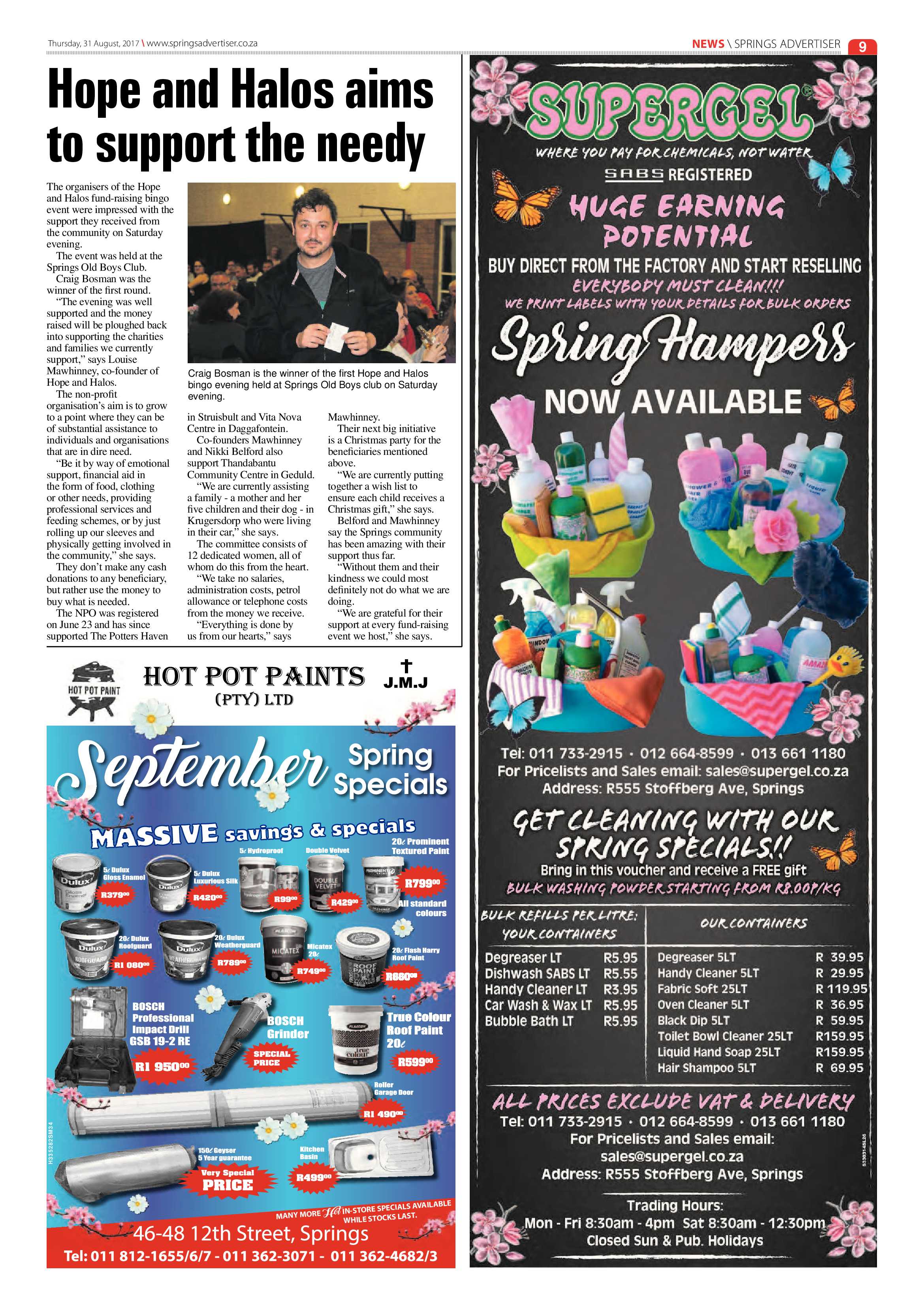 Springs Advertiser 31 August 2017 page 9