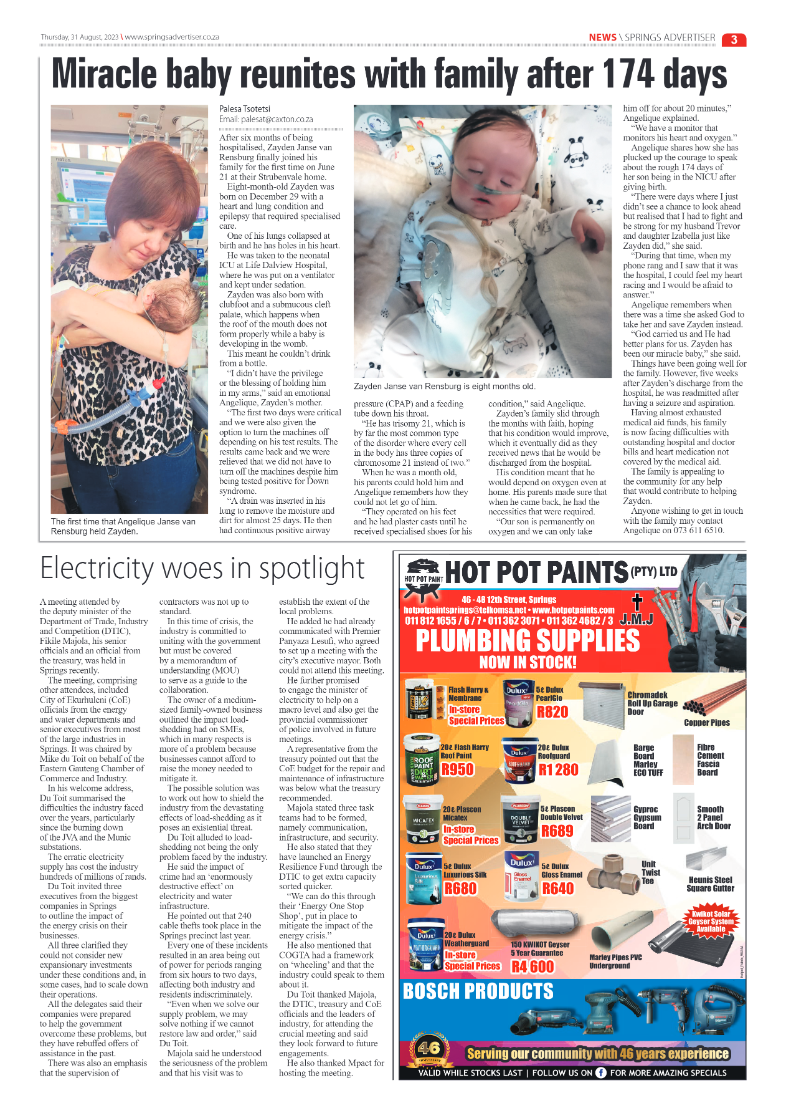 Springs Advertiser 31 August 2023 page 3