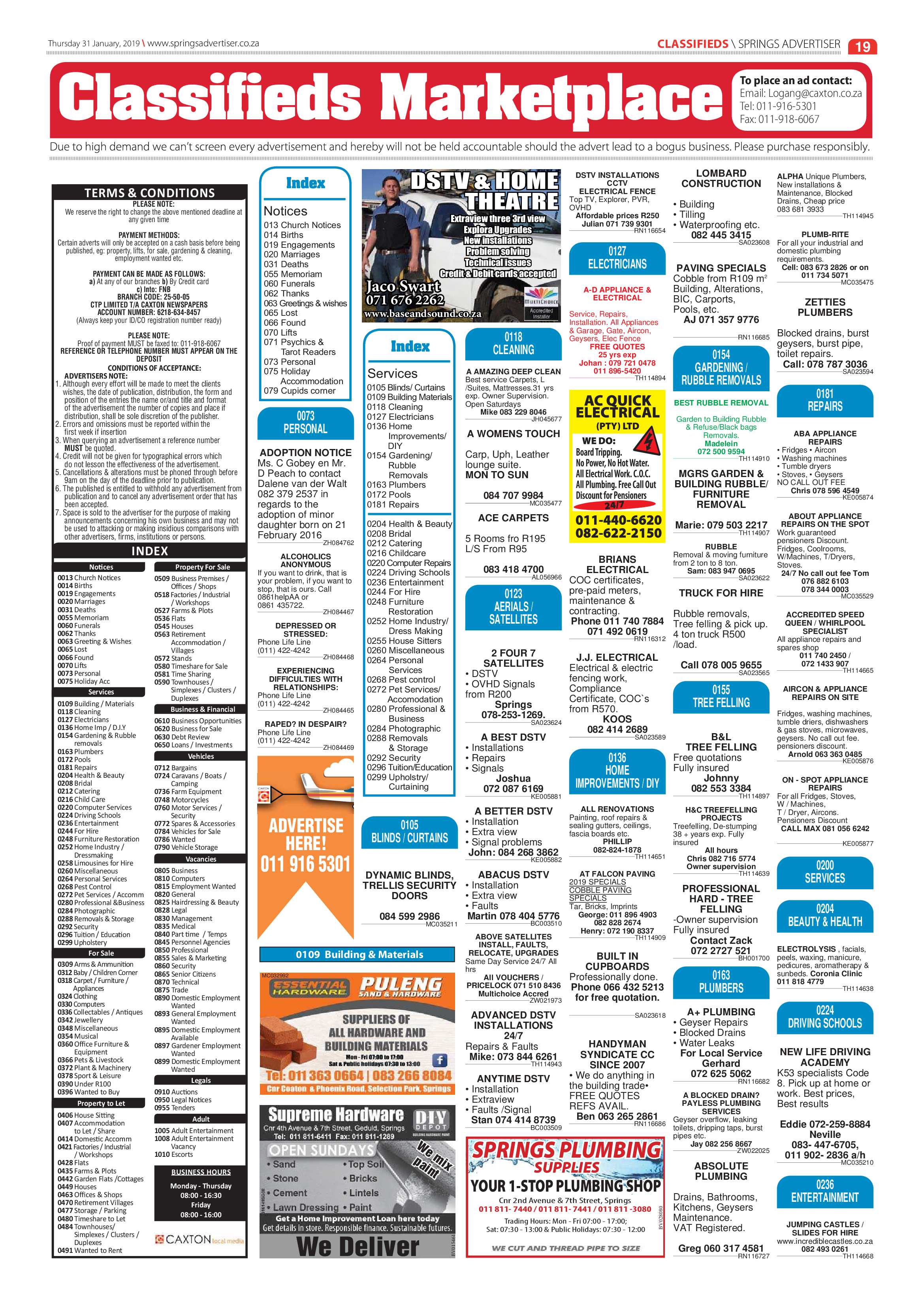 Springs Advertiser 31 January 2019 page 19