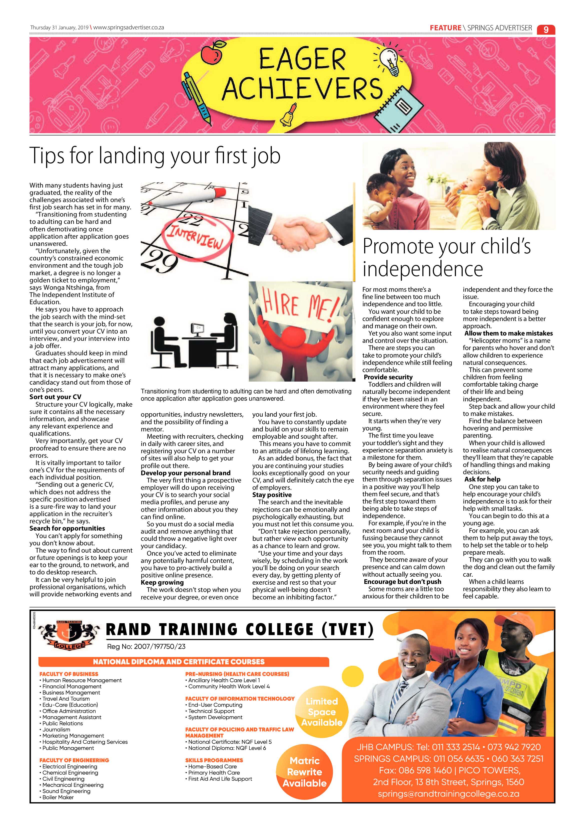 Springs Advertiser 31 January 2019 page 9