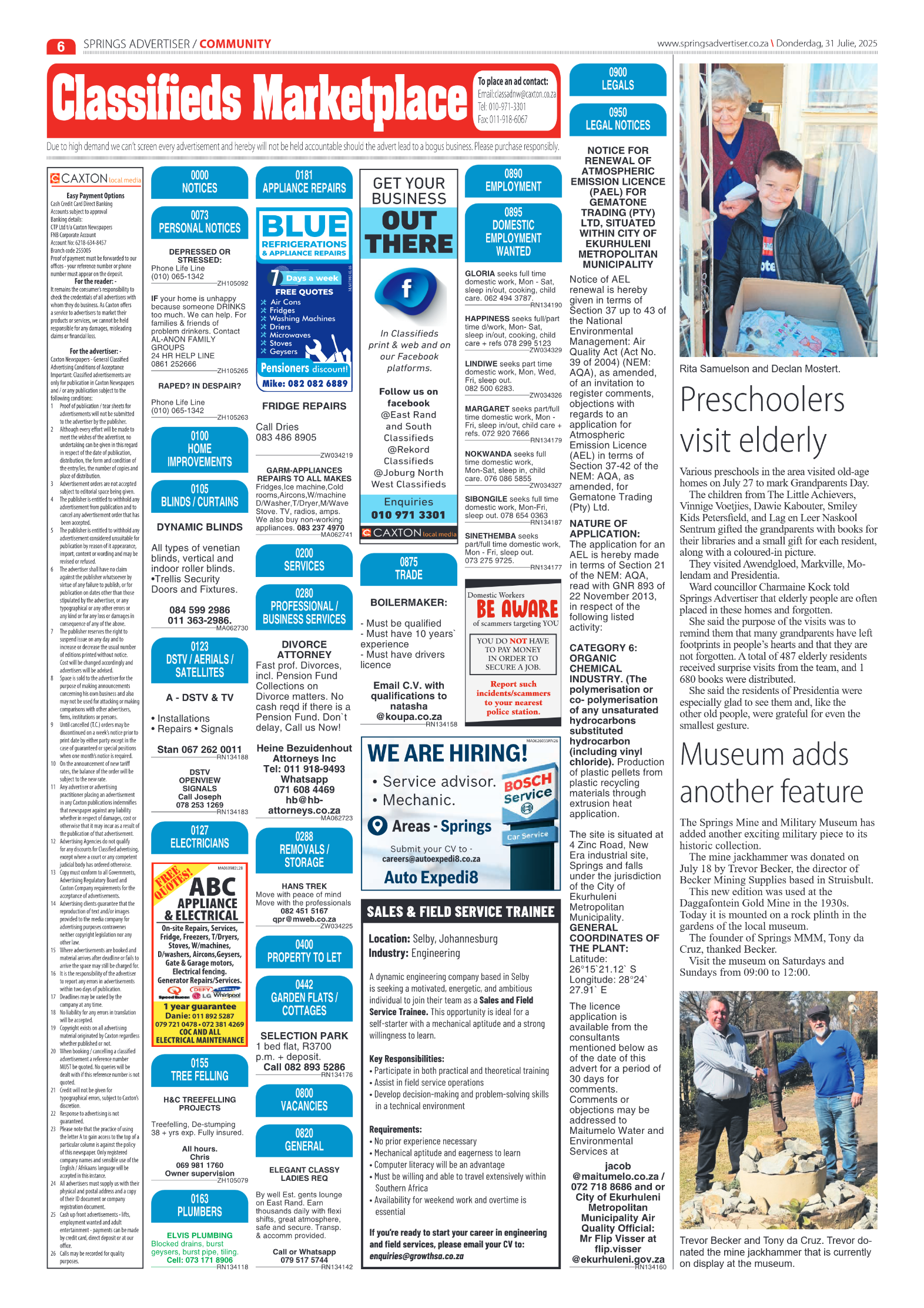 Springs Advertiser 31 July 2025 page 14