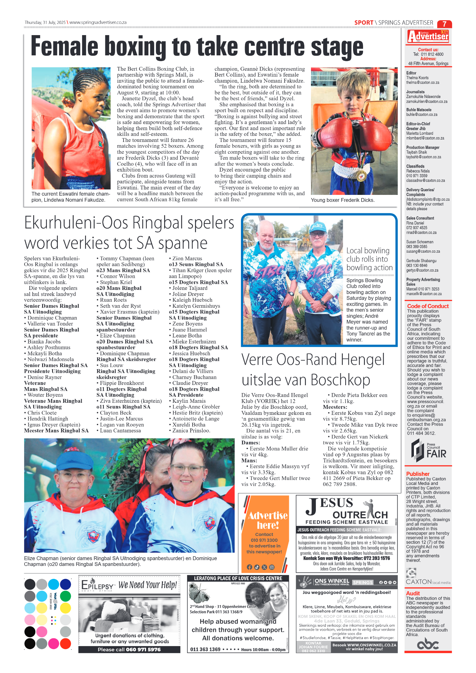 Springs Advertiser 31 July 2025 page 15