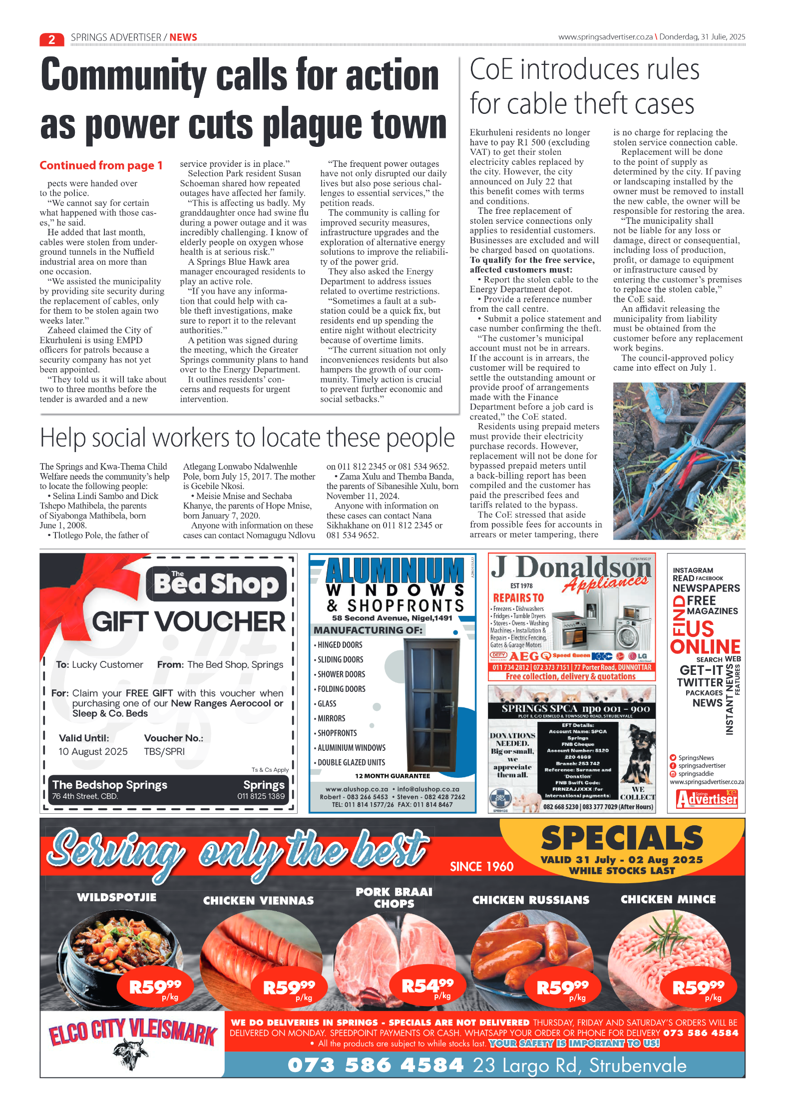Springs Advertiser 31 July 2025 page 2