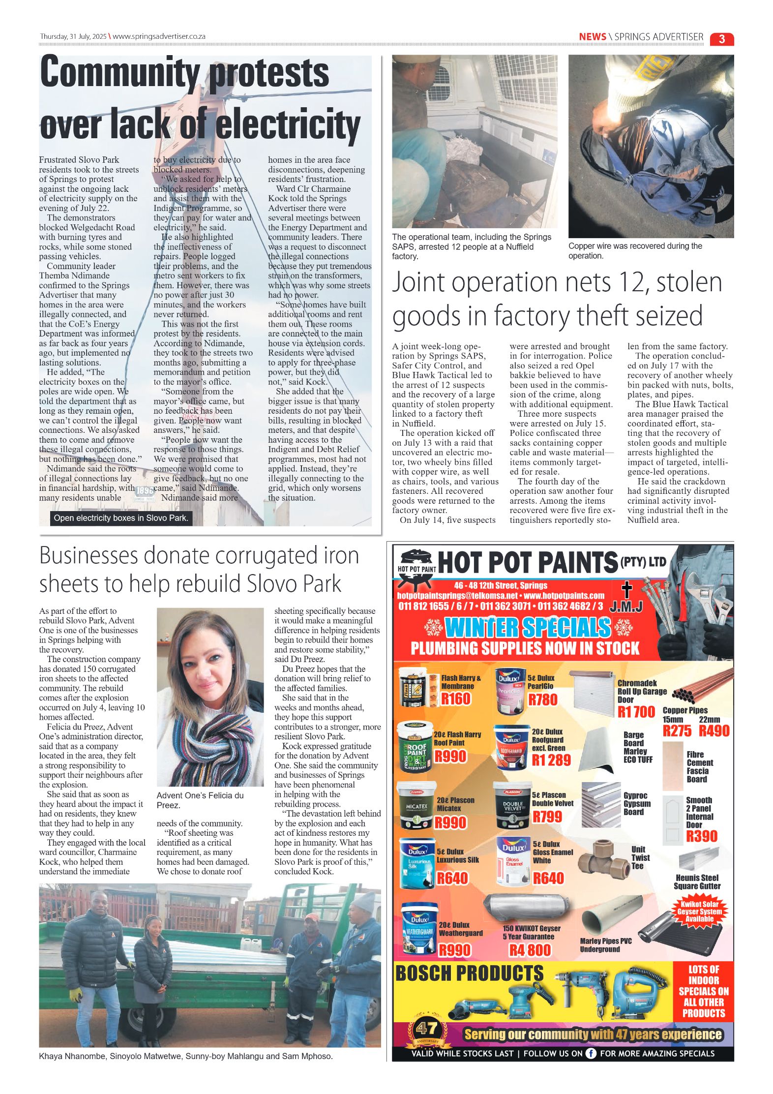 Springs Advertiser 31 July 2025 page 3