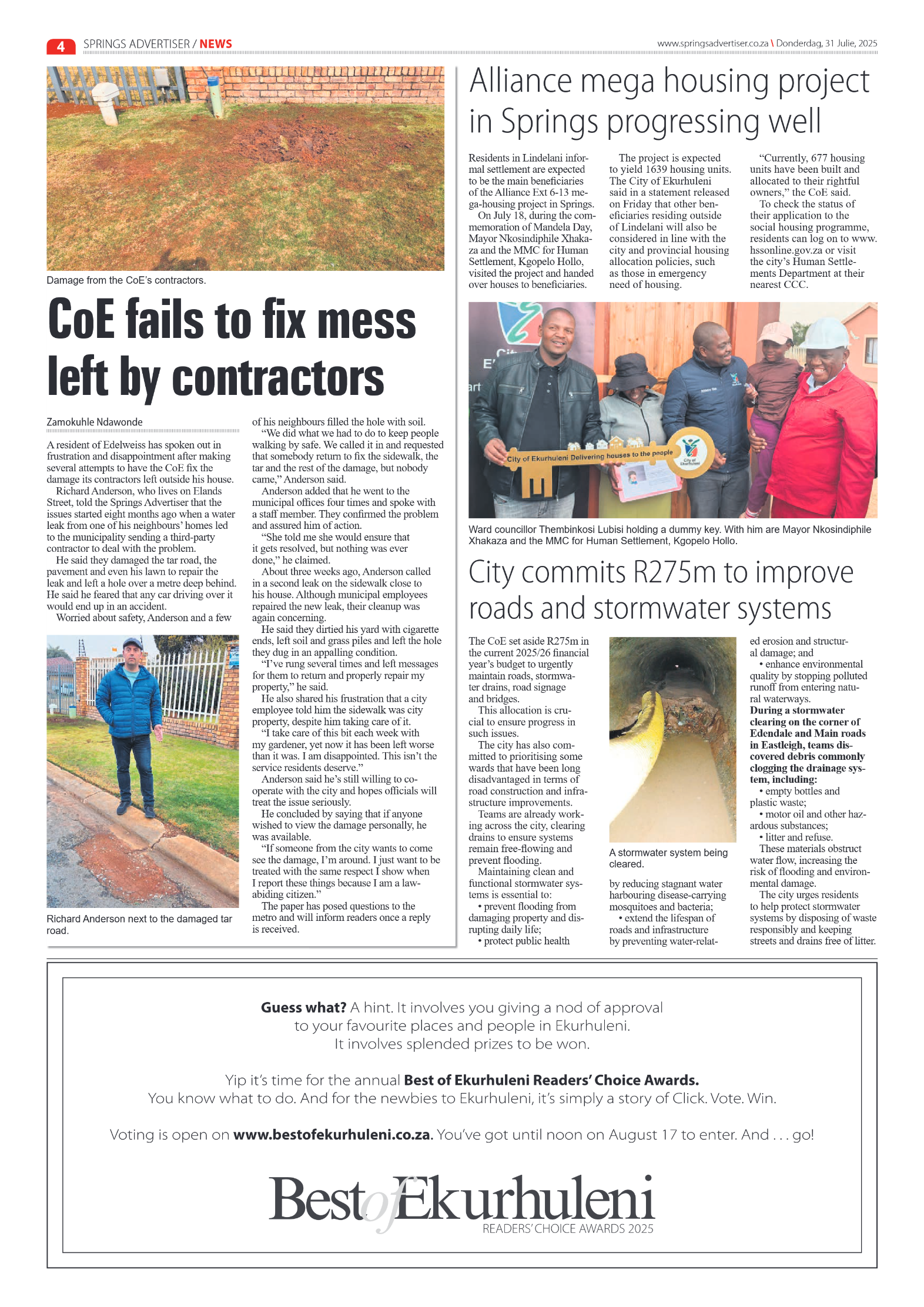 Springs Advertiser 31 July 2025 page 4