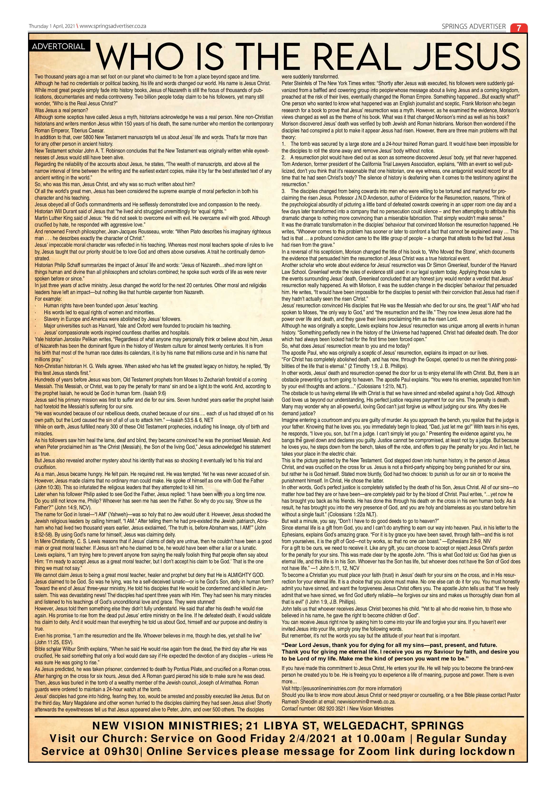 Springs Advertiser 31 March 2021 page 7