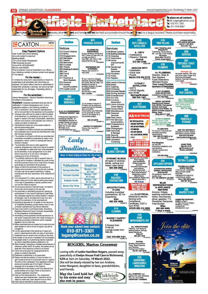Springs Advertiser 31 March 2022 page 10