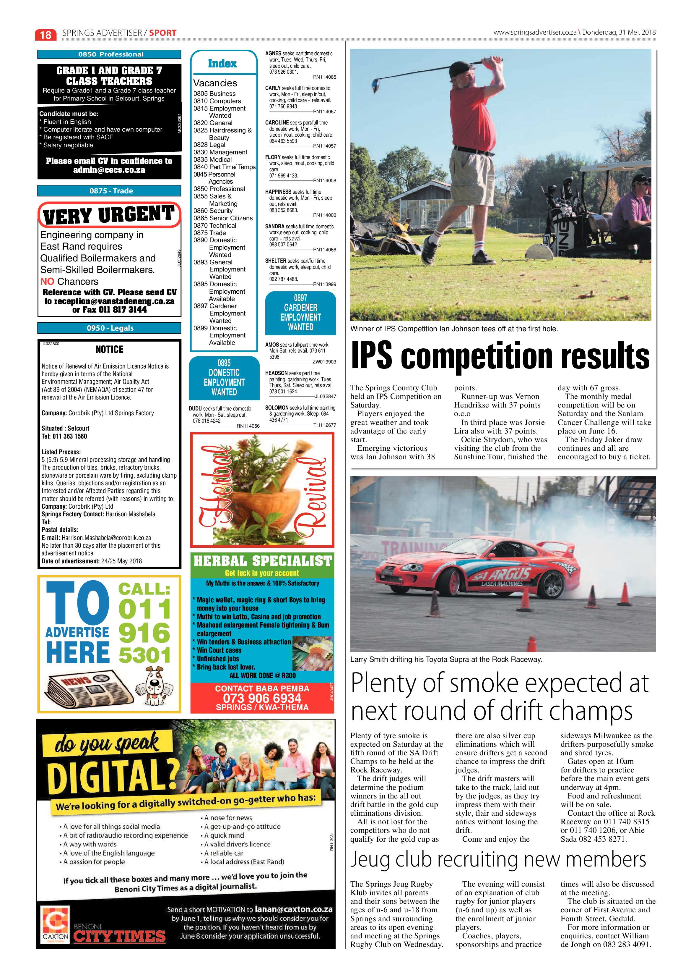 Springs Advertiser 31 May 2018 page 18