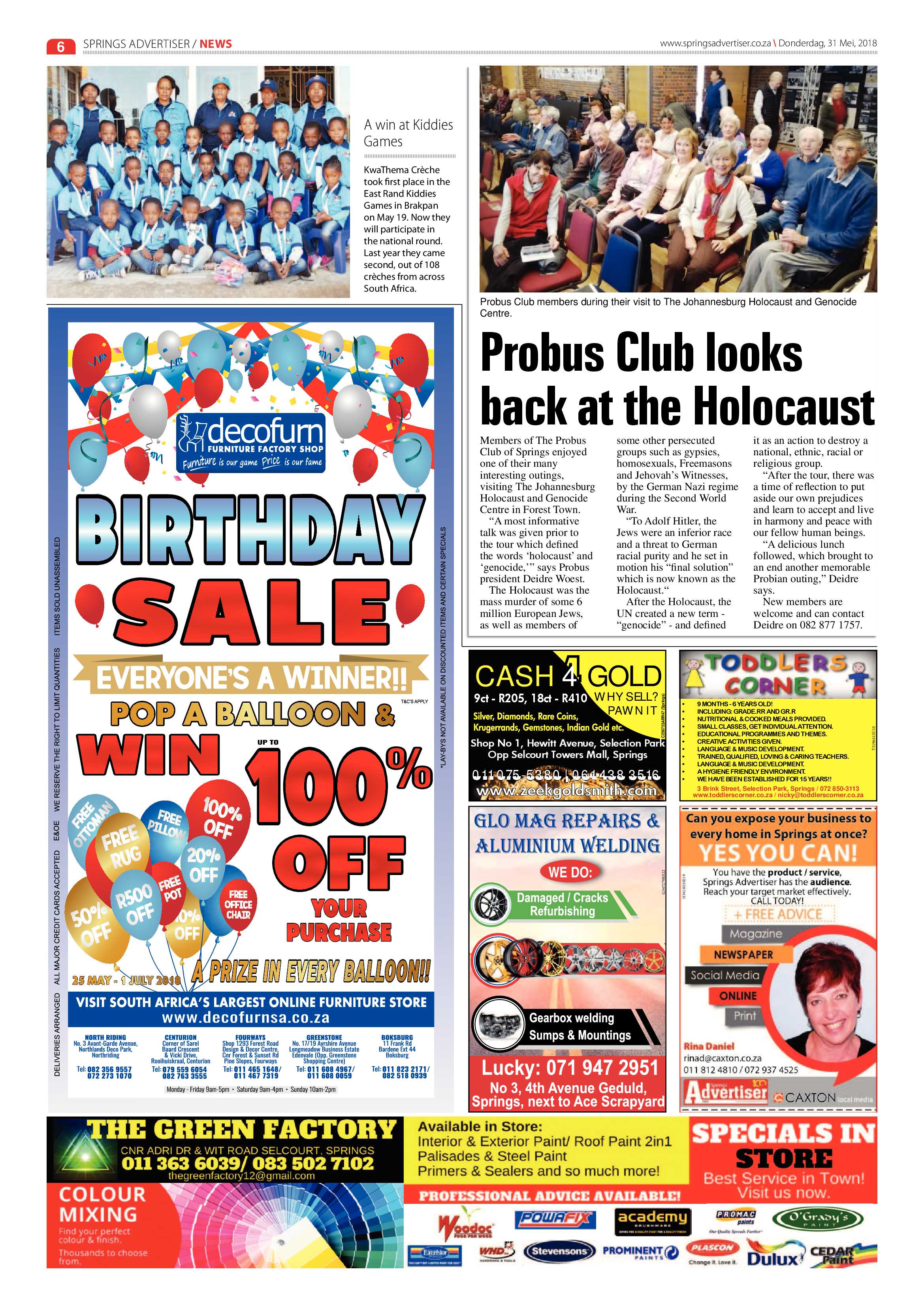 Springs Advertiser 31 May 2018 page 6