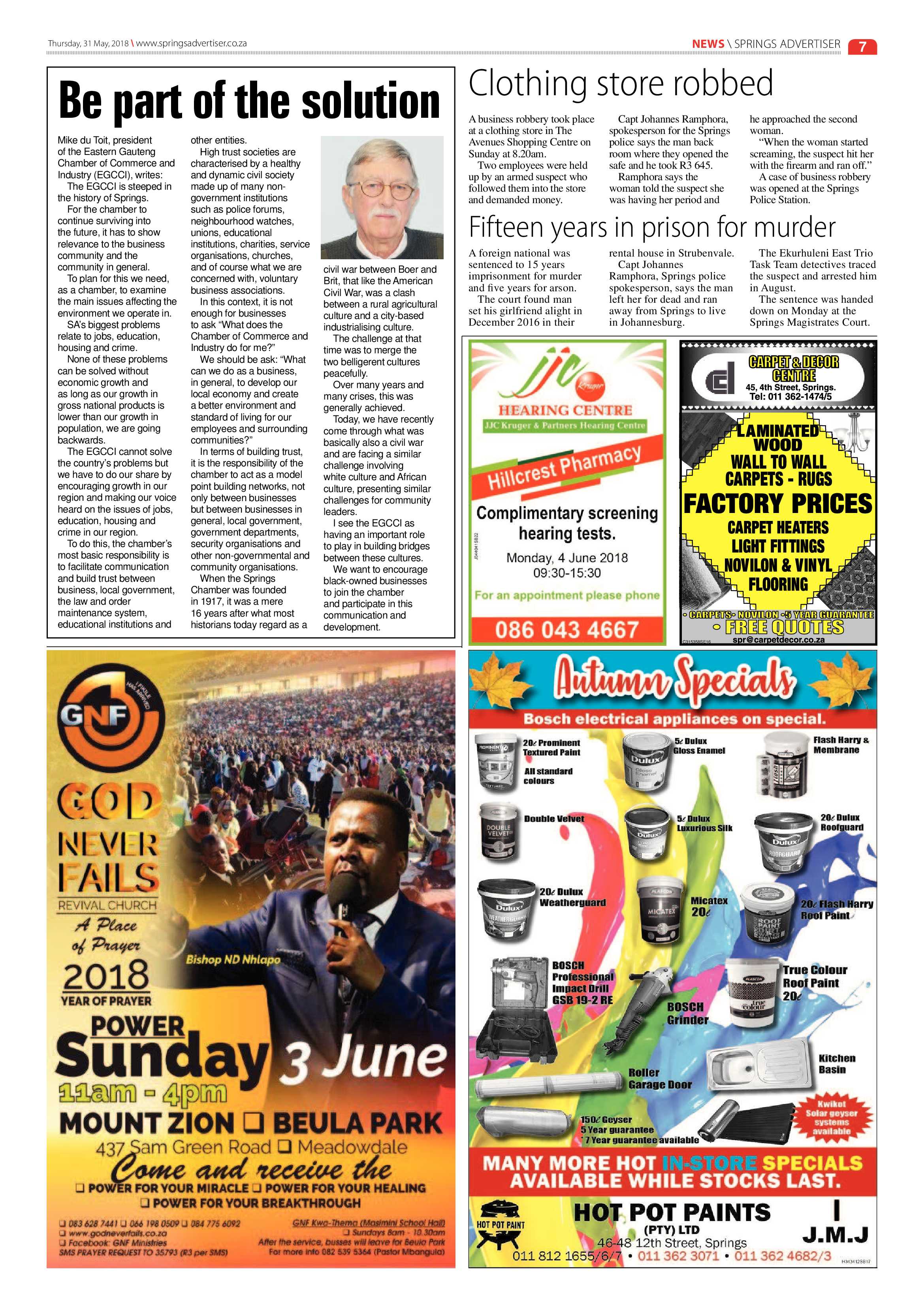 Springs Advertiser 31 May 2018 page 7