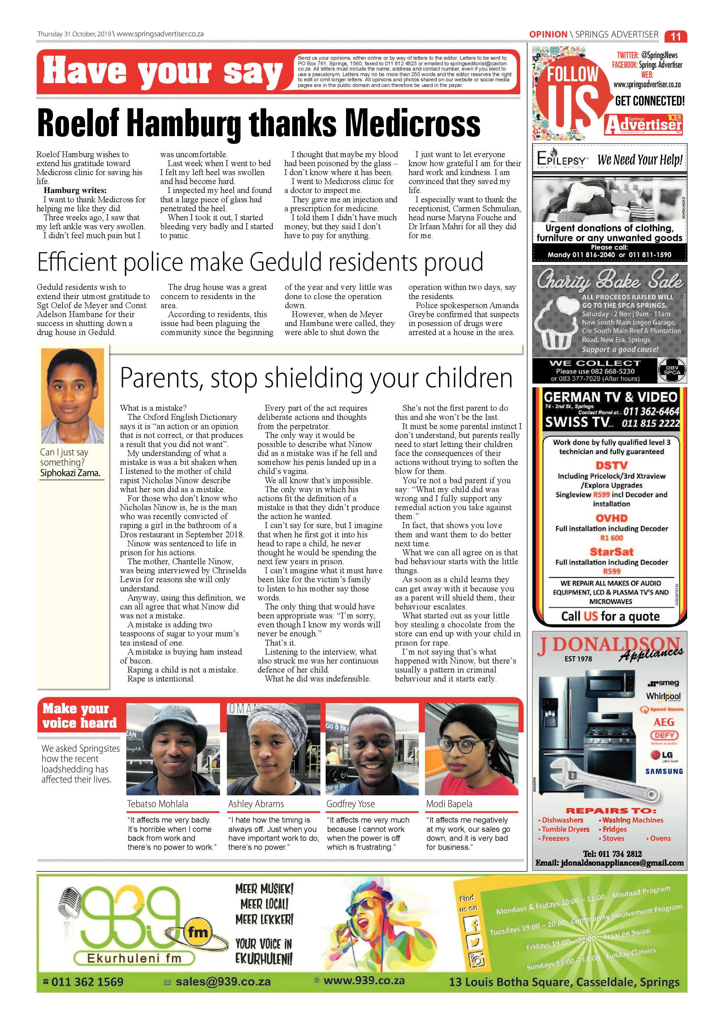 Springs Advertiser 31 October 2019 page 11