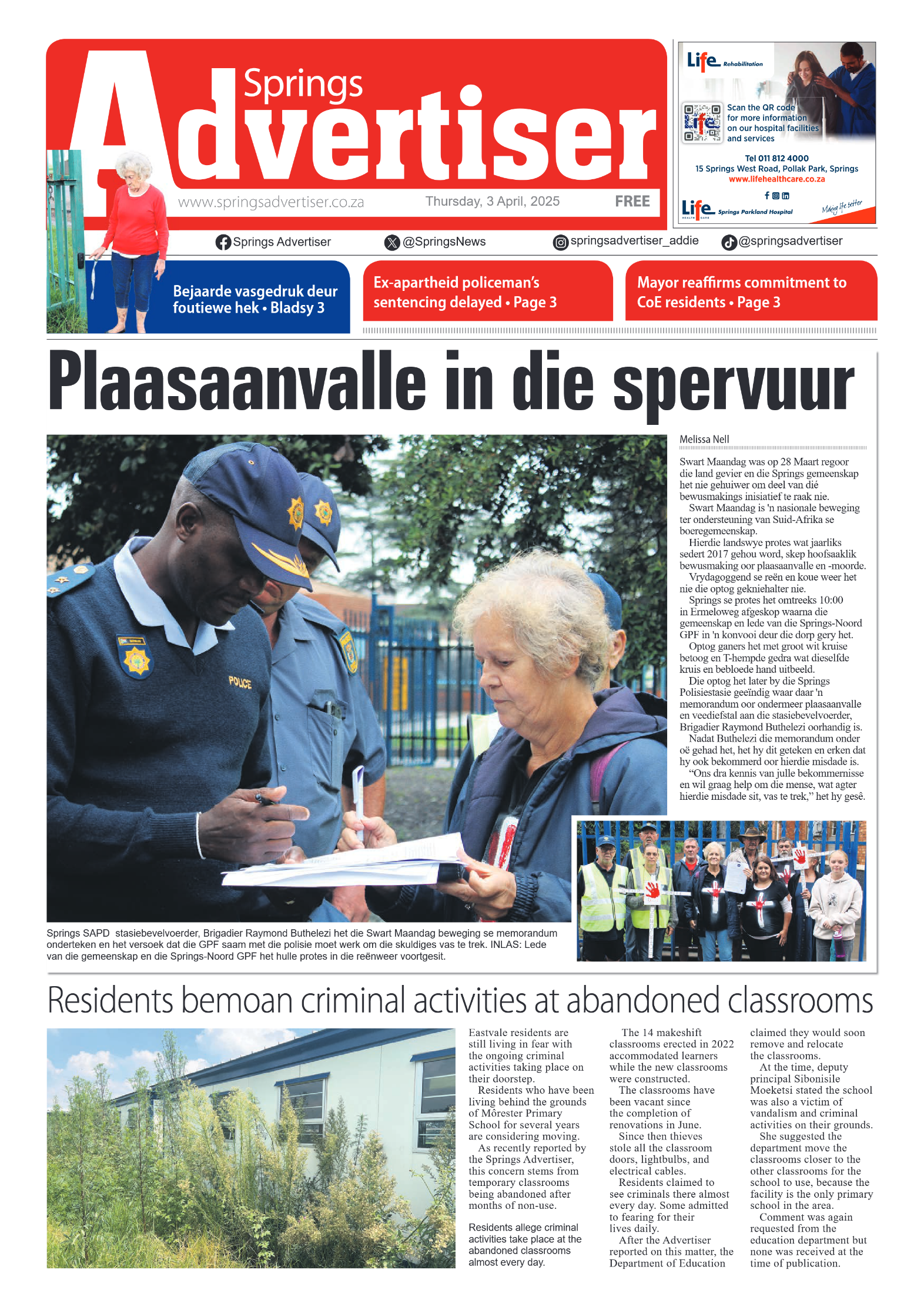 Springs Advertiser 3 April 2025 page 1