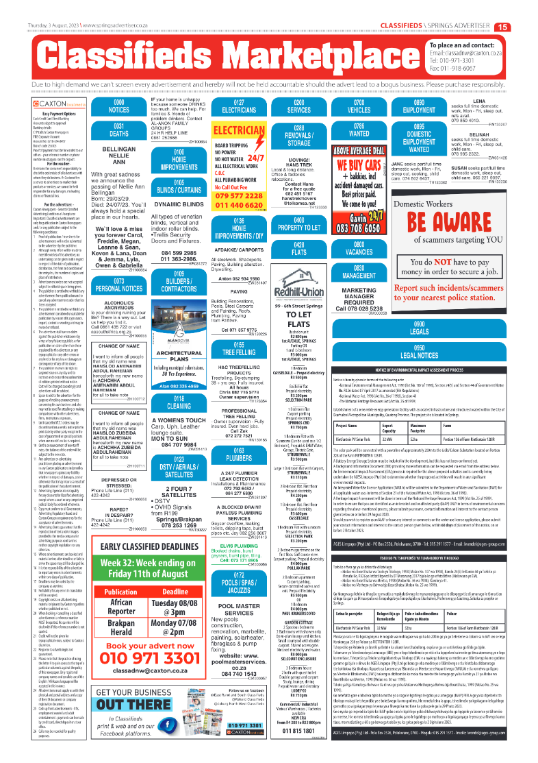 Springs Advertiser 3 August 2023 page 15