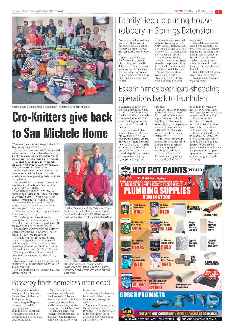 Springs Advertiser 3 August 2023 page 3
