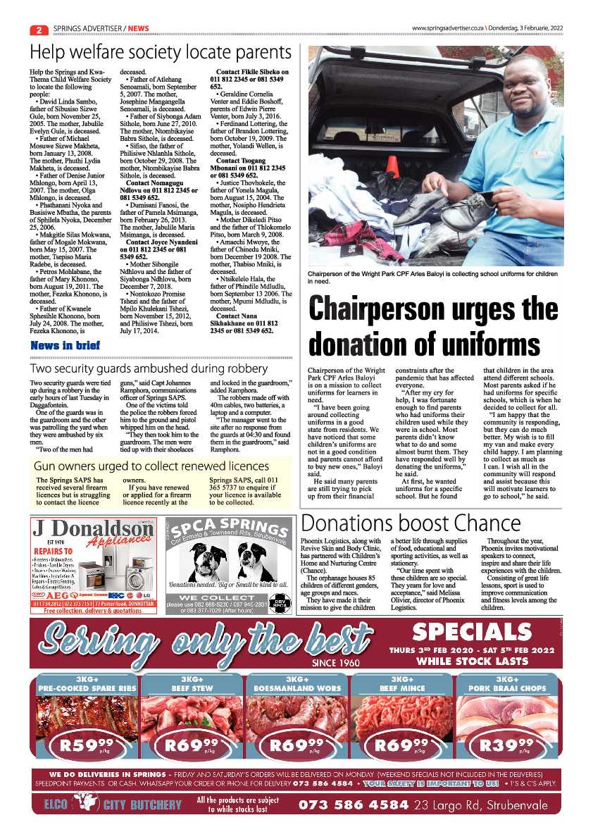 Springs Advertiser 3 February 2022 page 2