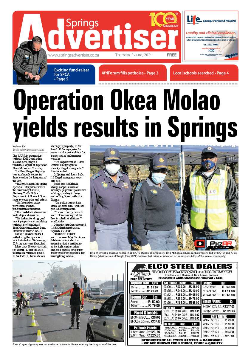 Springs Advertiser 3 June 2021 page 1