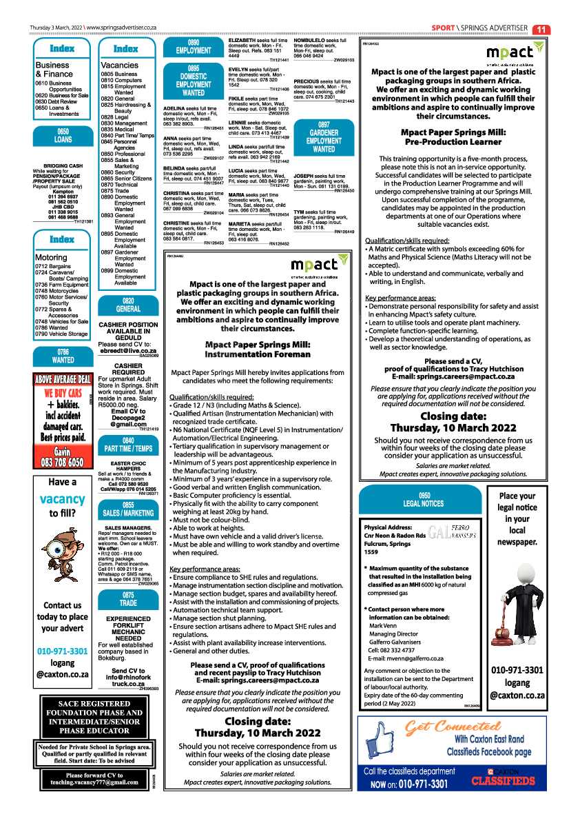 Springs Advertiser 3 March 2022 page 11