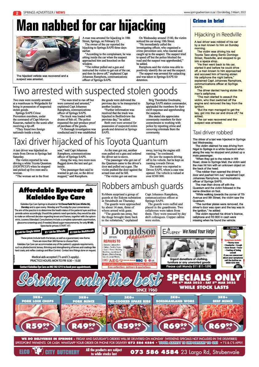 Springs Advertiser 3 March 2022 page 2