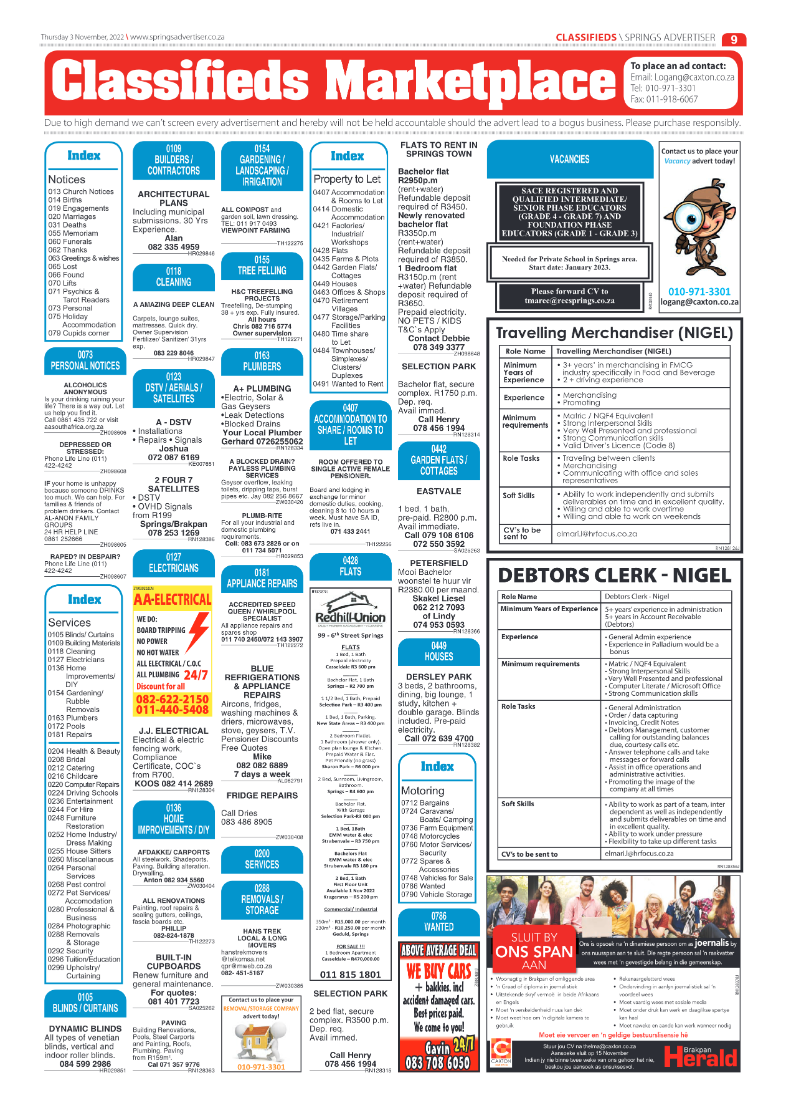 Springs Advertiser 3 Nov 2022 page 17