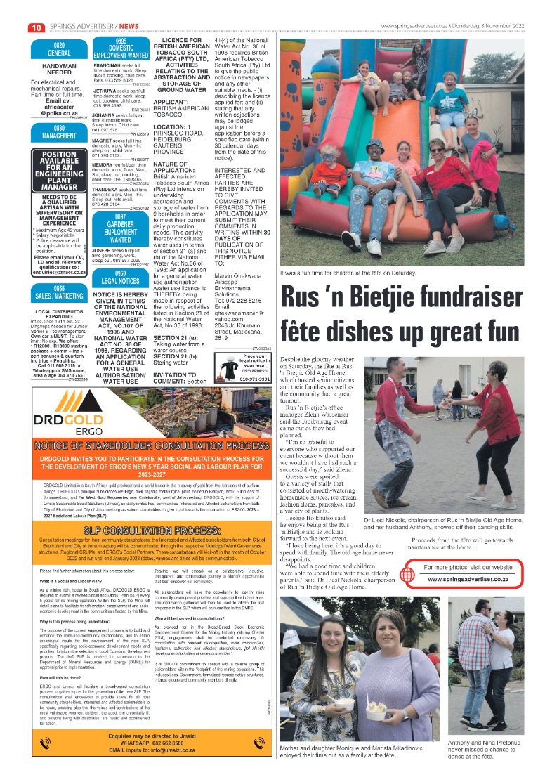 Springs Advertiser 3 Nov 2022 page 18