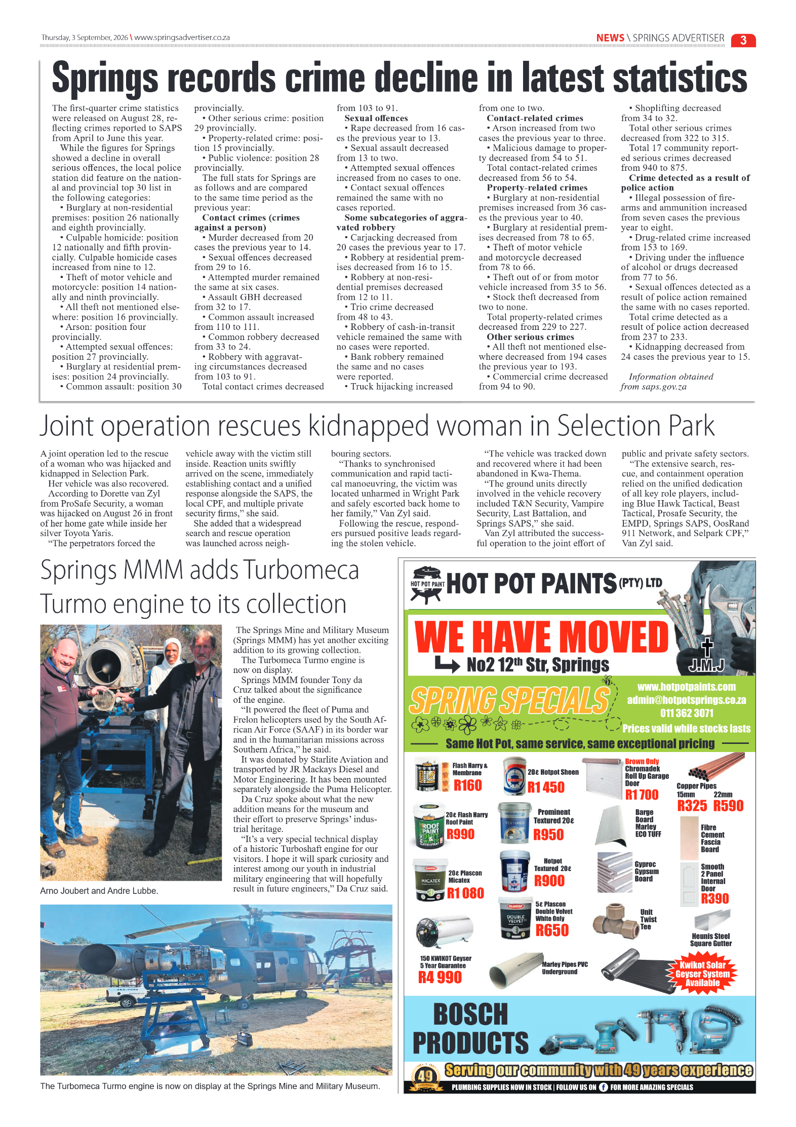 Springs Advertiser 3 September 2026 page 3
