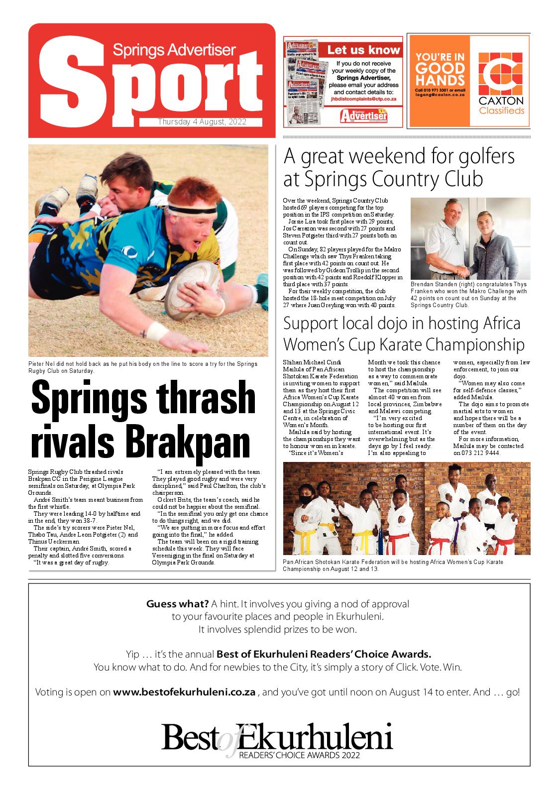 Springs Advertiser 4 August 2022 page 16