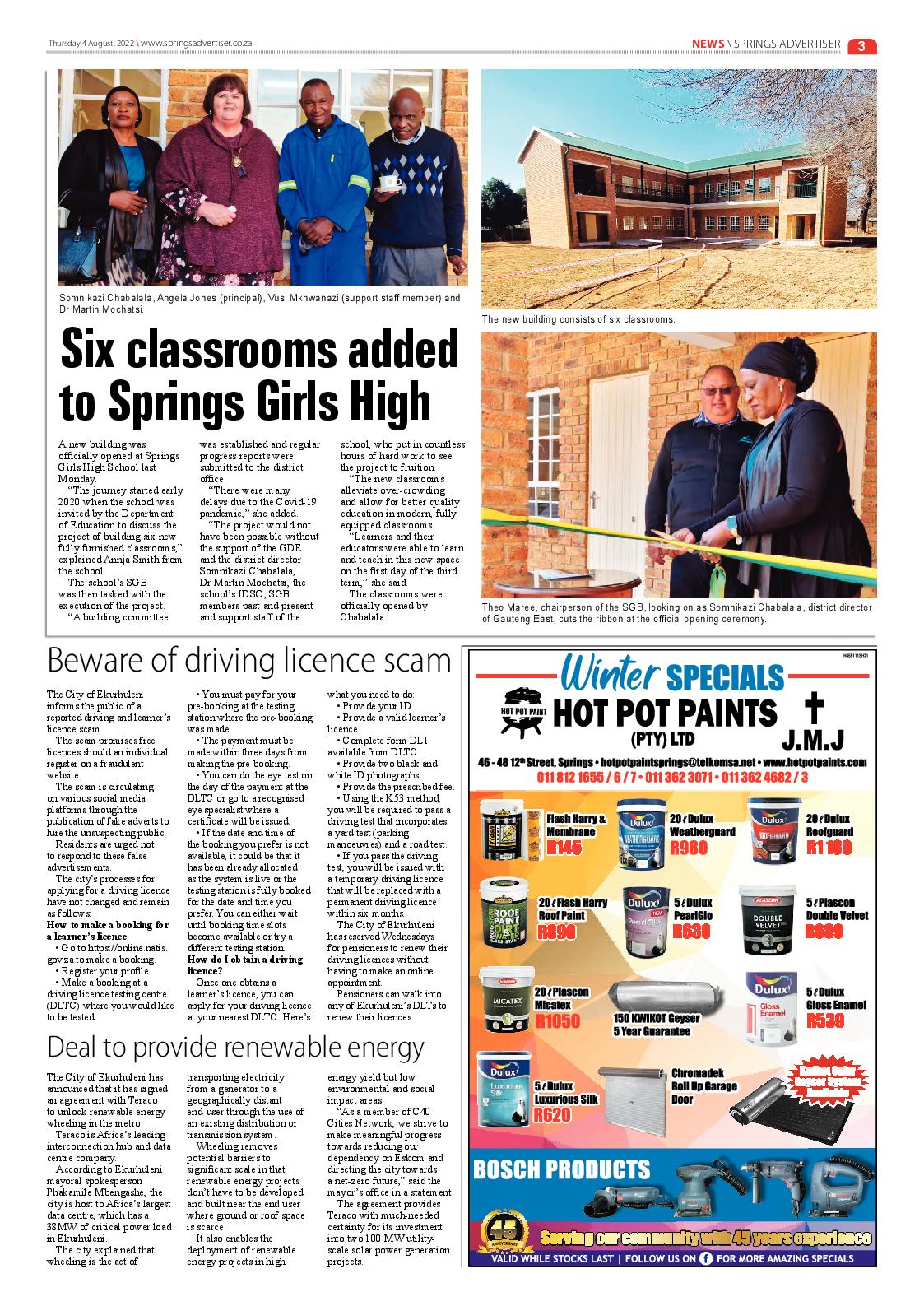 Springs Advertiser 4 August 2022 page 3