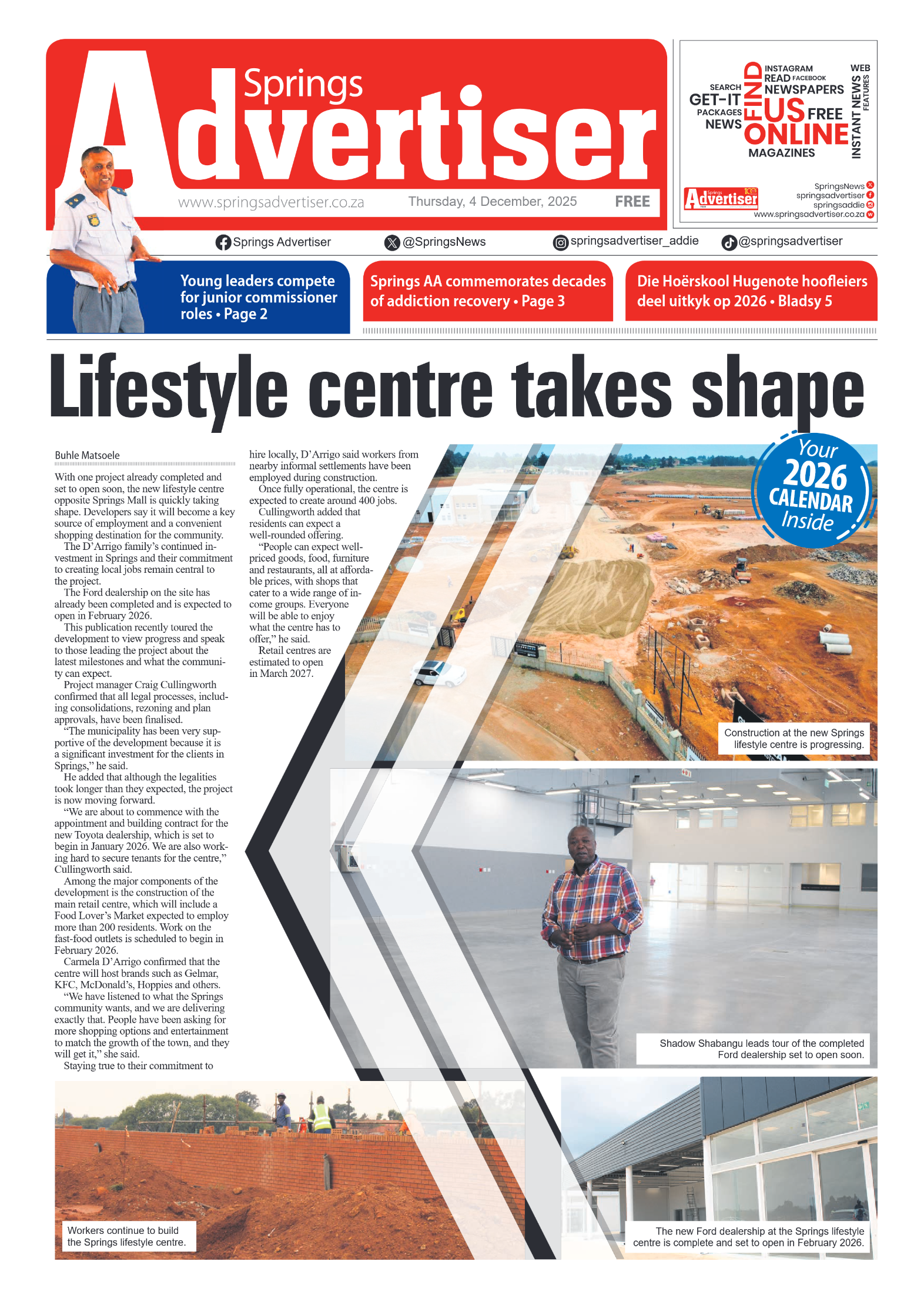 Springs Advertiser 4 December 2025 page 1