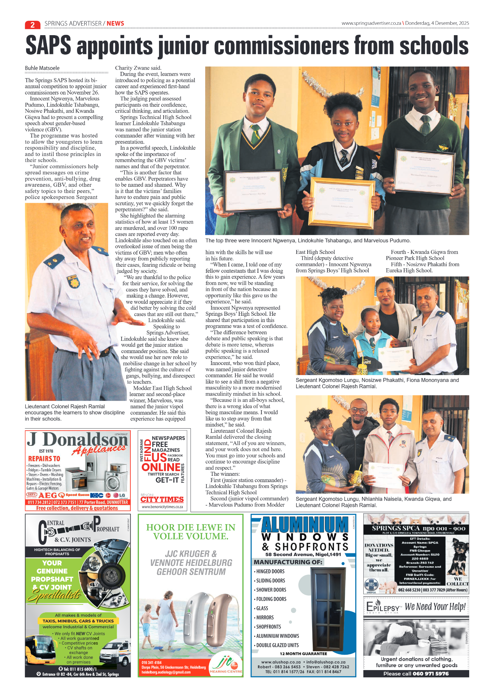 Springs Advertiser 4 December 2025 page 2