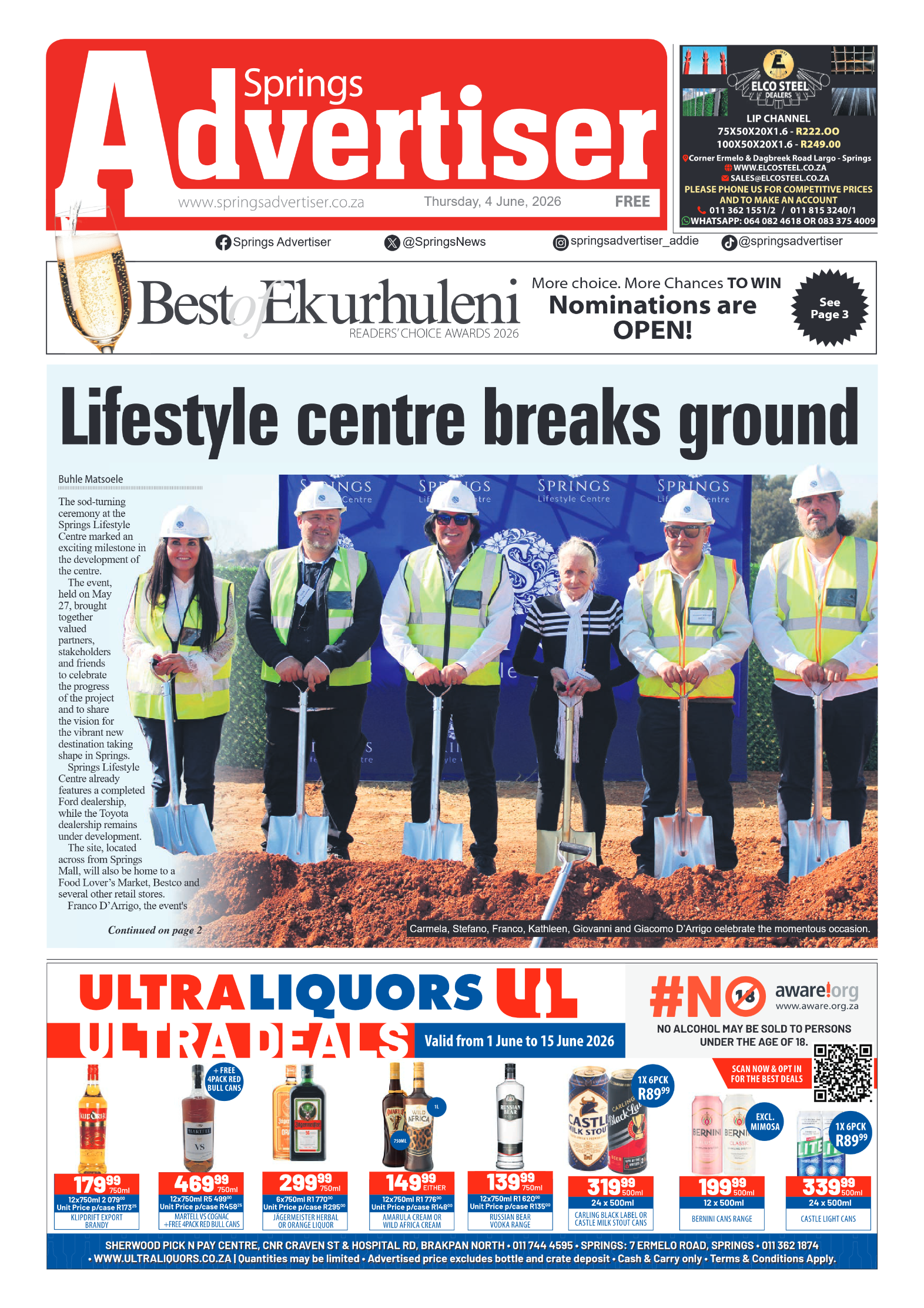 Springs Advertiser 4 June 2026 page 1