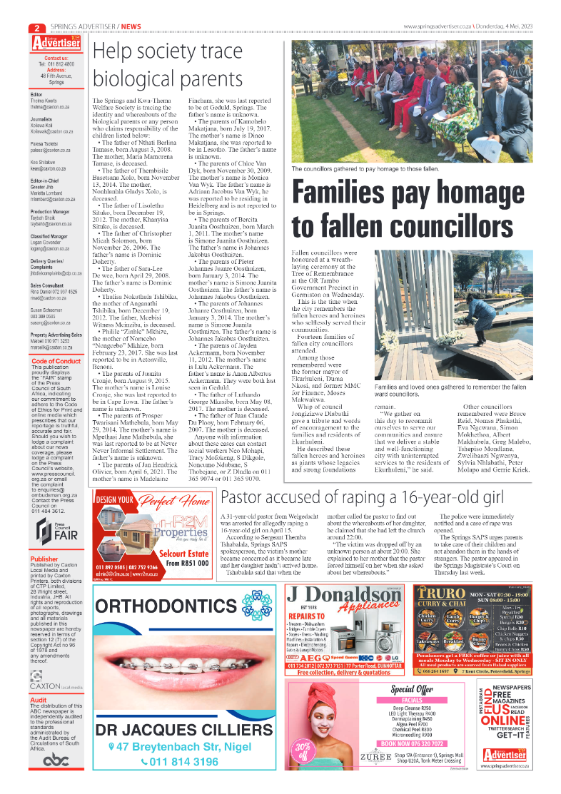 Springs Advertiser 4 May 2023 page 2
