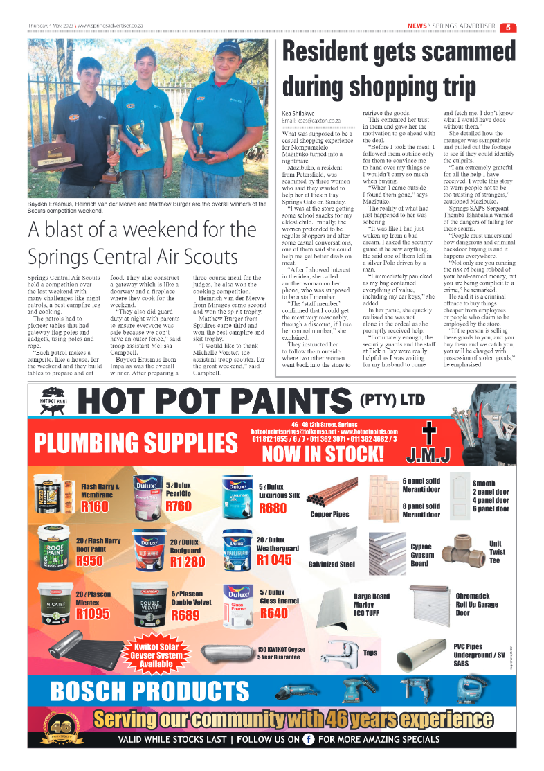 Springs Advertiser 4 May 2023 page 5