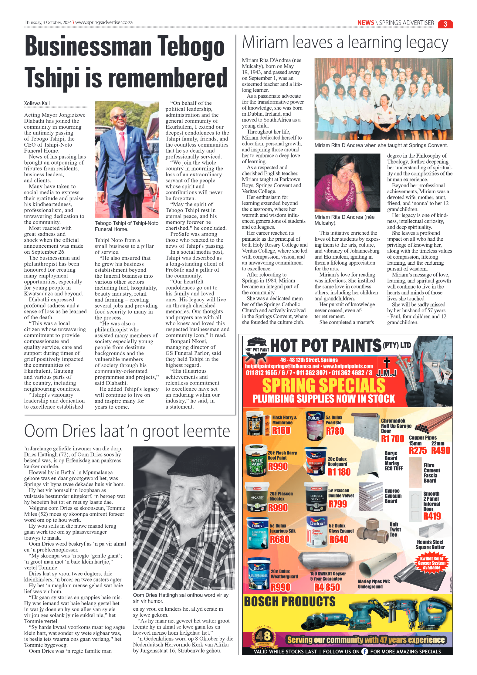 Springs Advertiser 4 October 2024 page 3