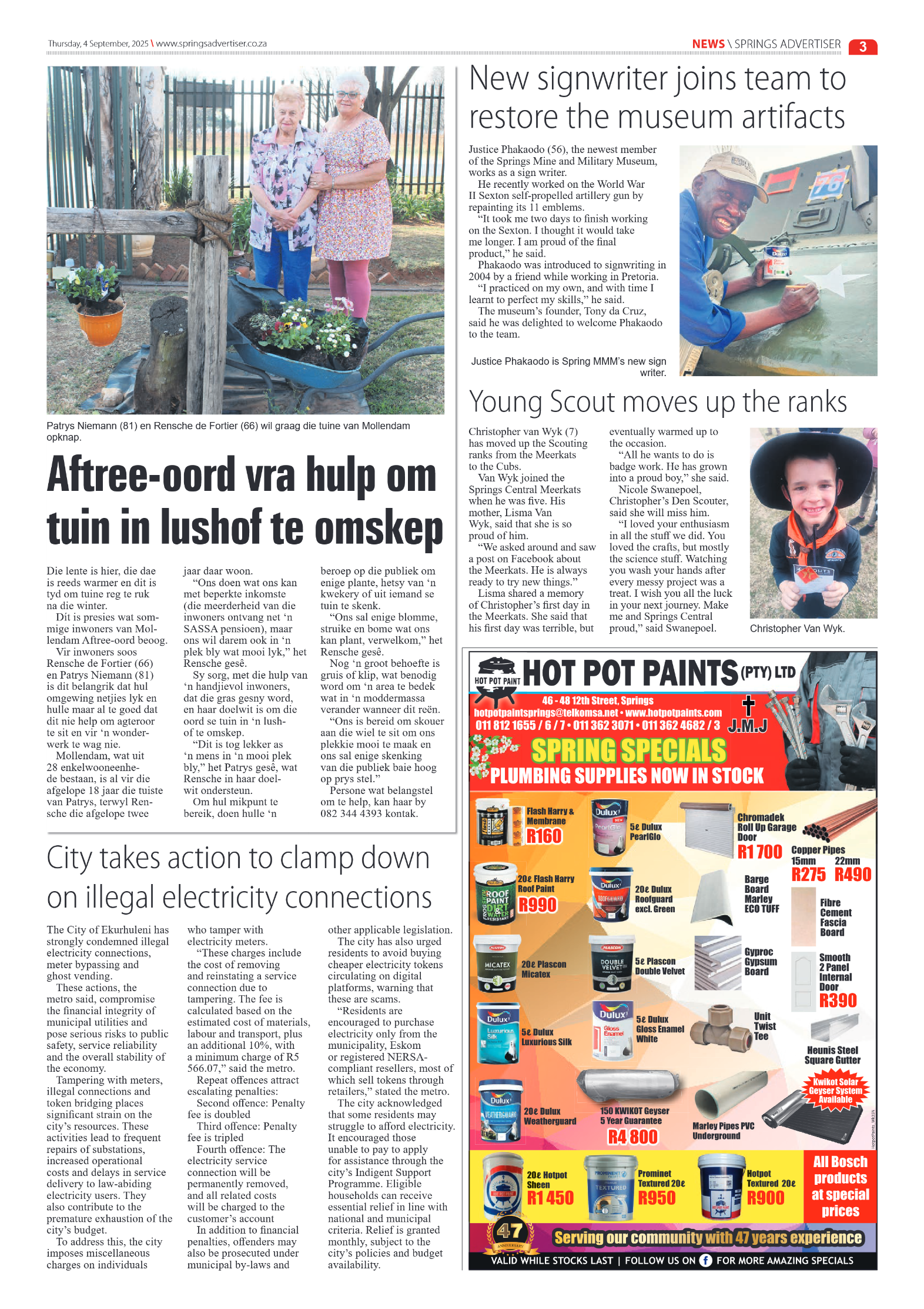 Springs Advertiser 4 September 2025 page 3